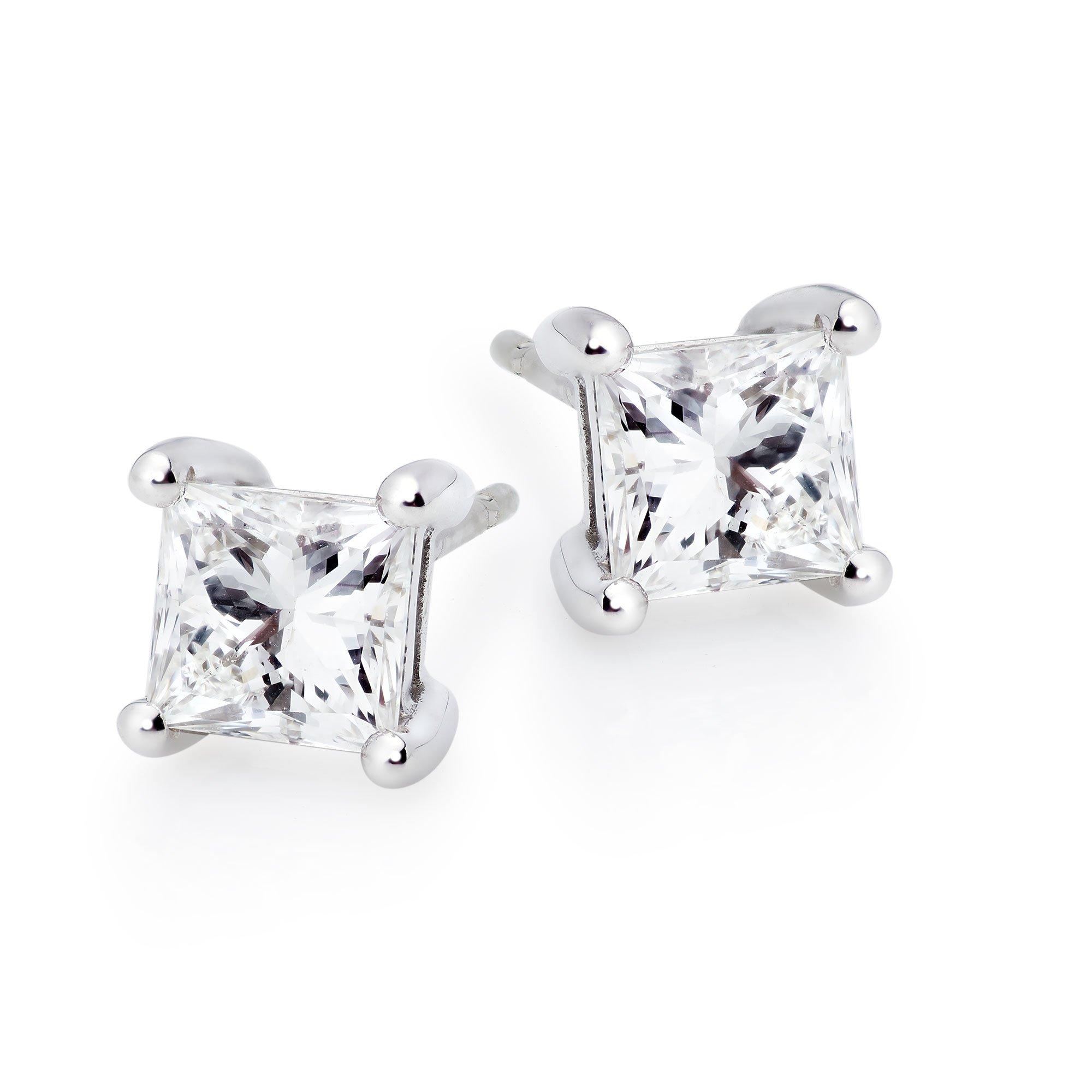 Mens white gold on sale diamond stud earrings