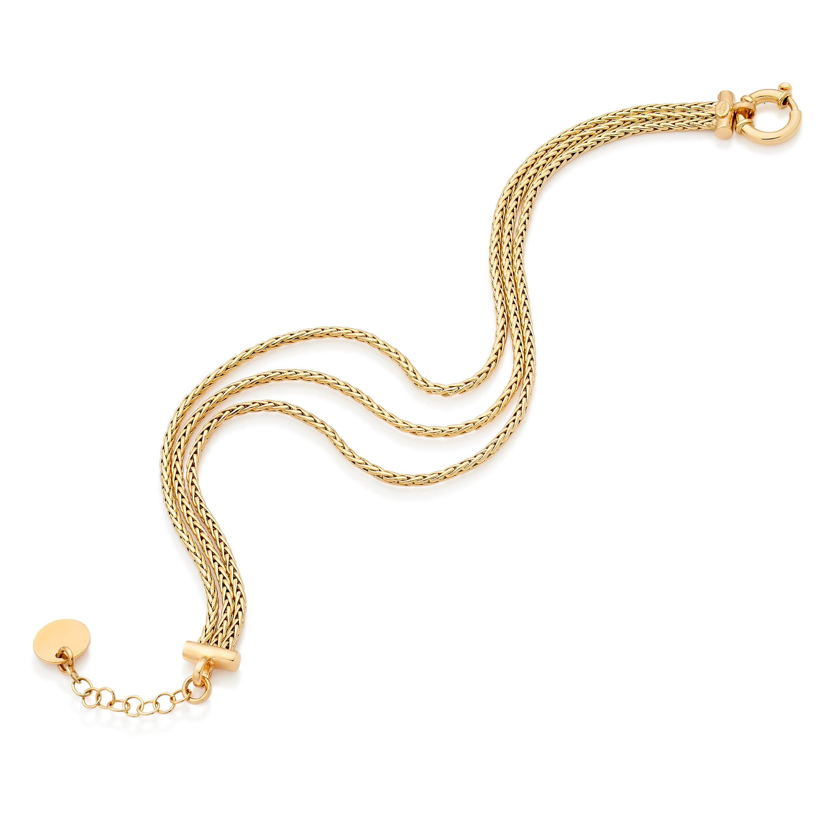 18ct Gold Triple Strand Bracelet | 0125633 | Beaverbrooks the Jewellers