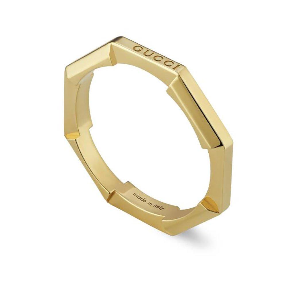 Gucci Link to Love 18ct Yellow Gold Mirrored Ring (P)