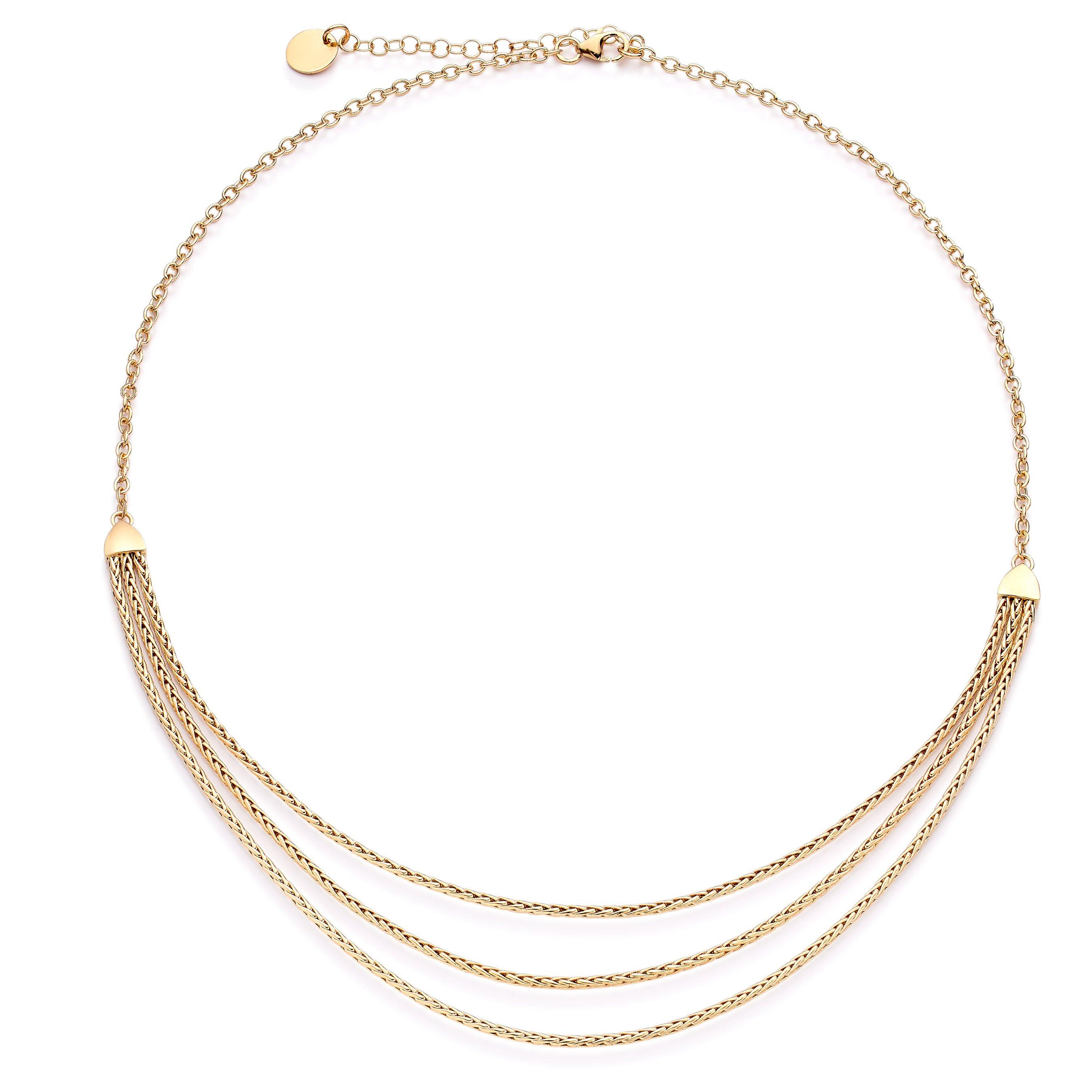 18ct Gold Triple Row Necklace 