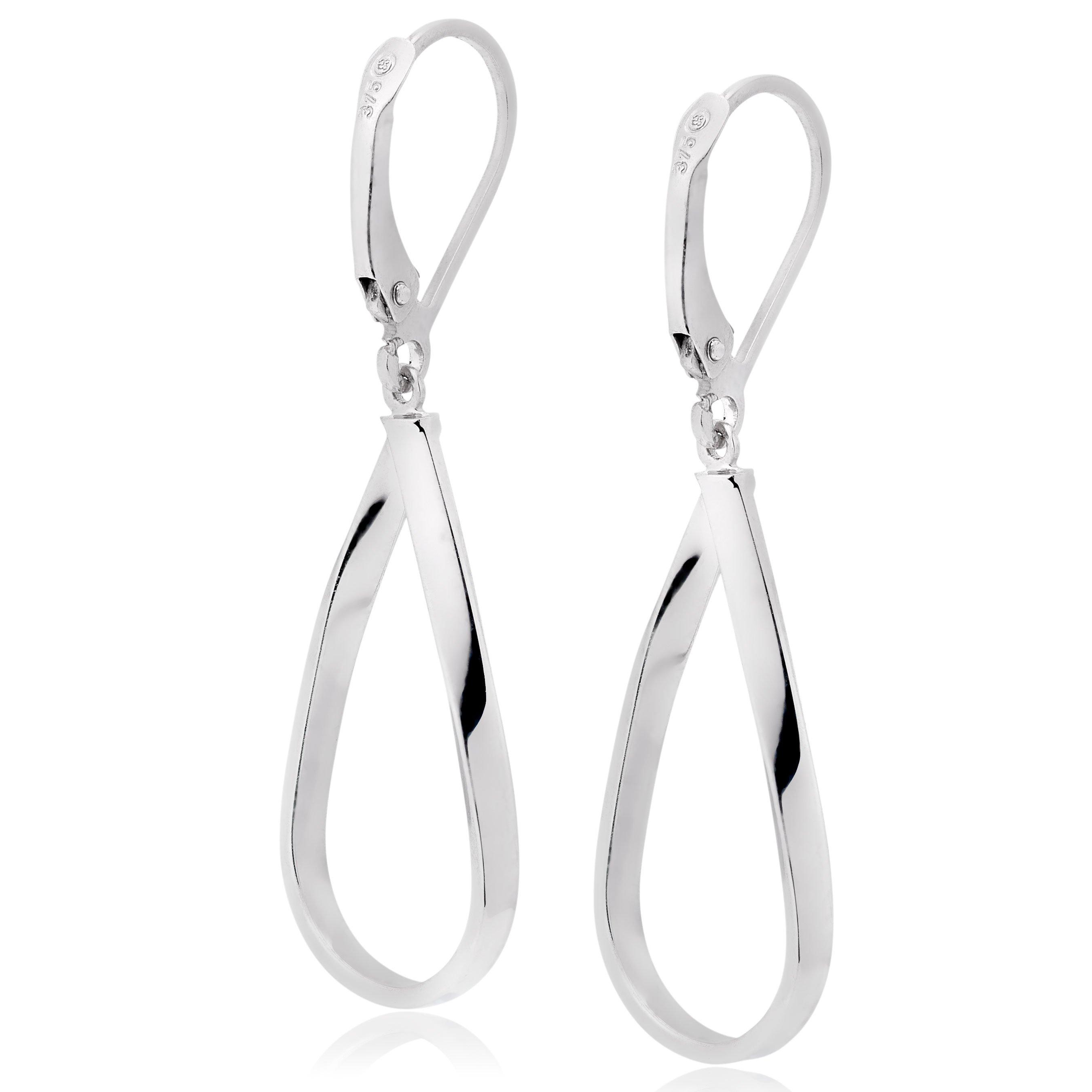 9ct White Gold Drop Earrings | 0127163 | Beaverbrooks the Jewellers