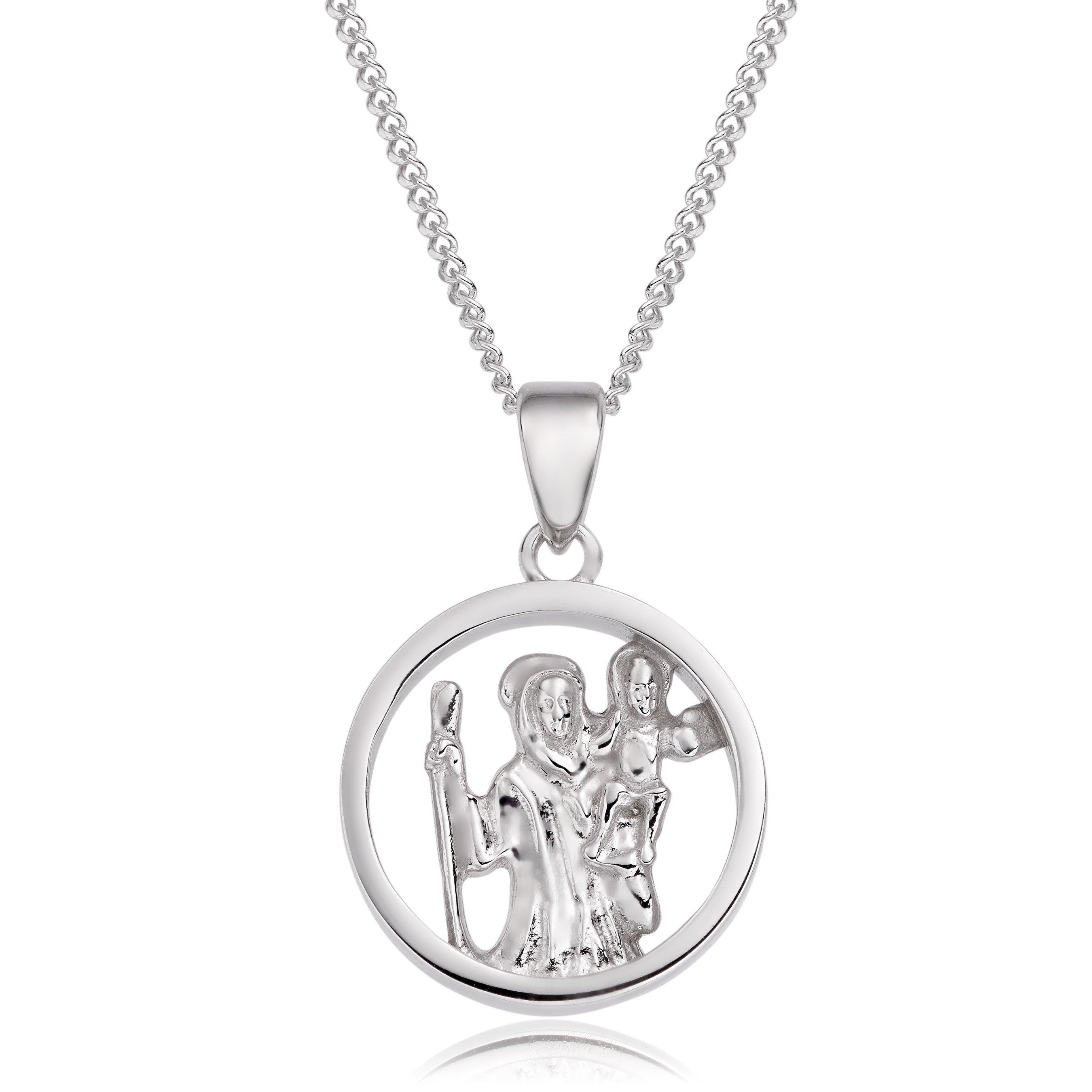 9ct White Gold St Christopher Pendant