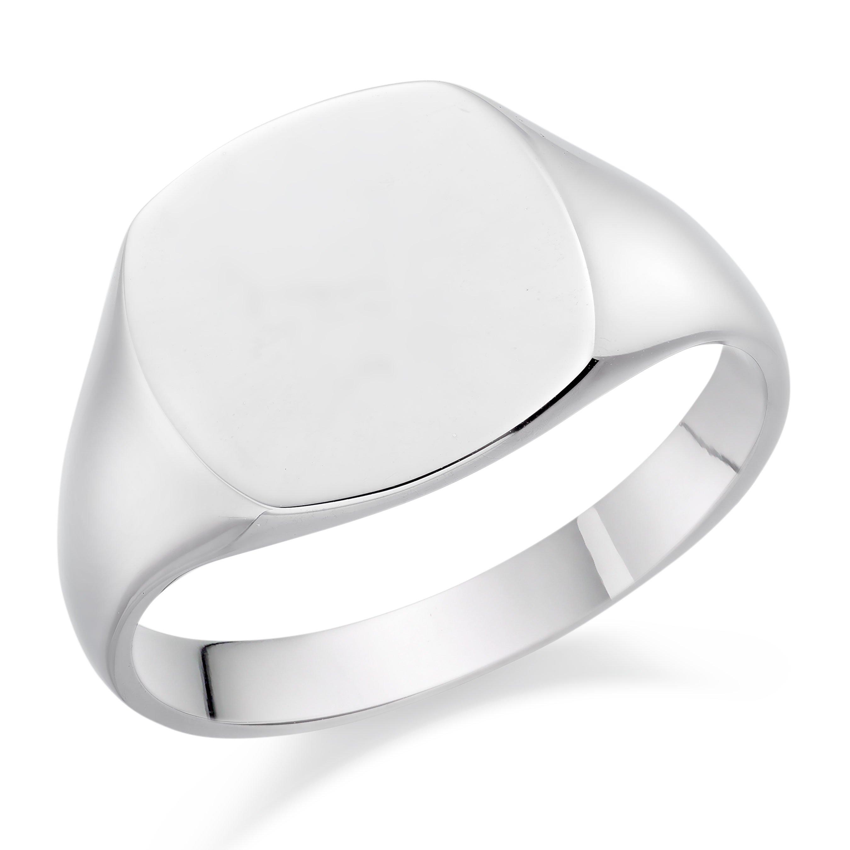 White gold deals signet ring mens