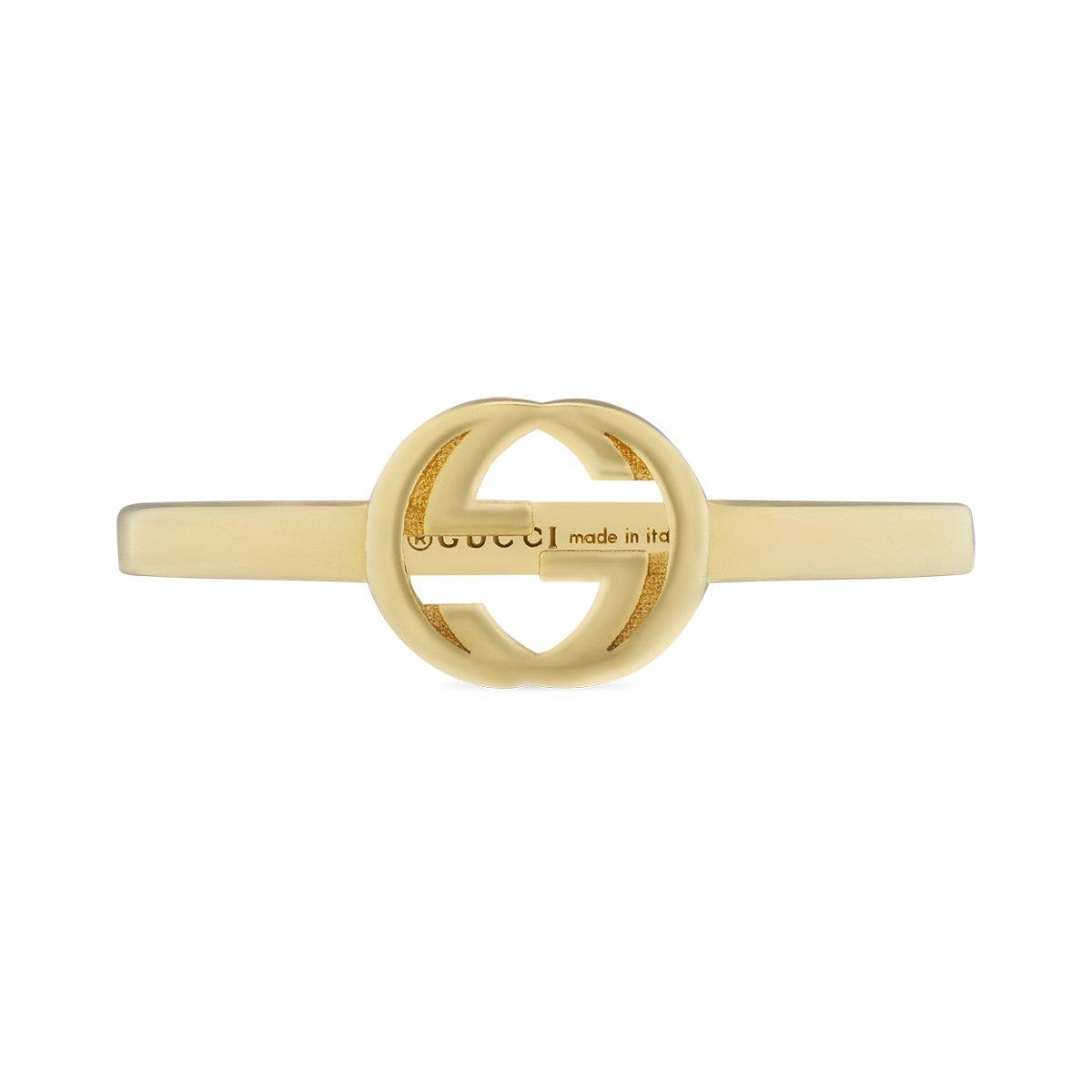 Gucci Interlocking G 18ct Yellow Gold Ring | 0128487 | Beaverbrooks the ...