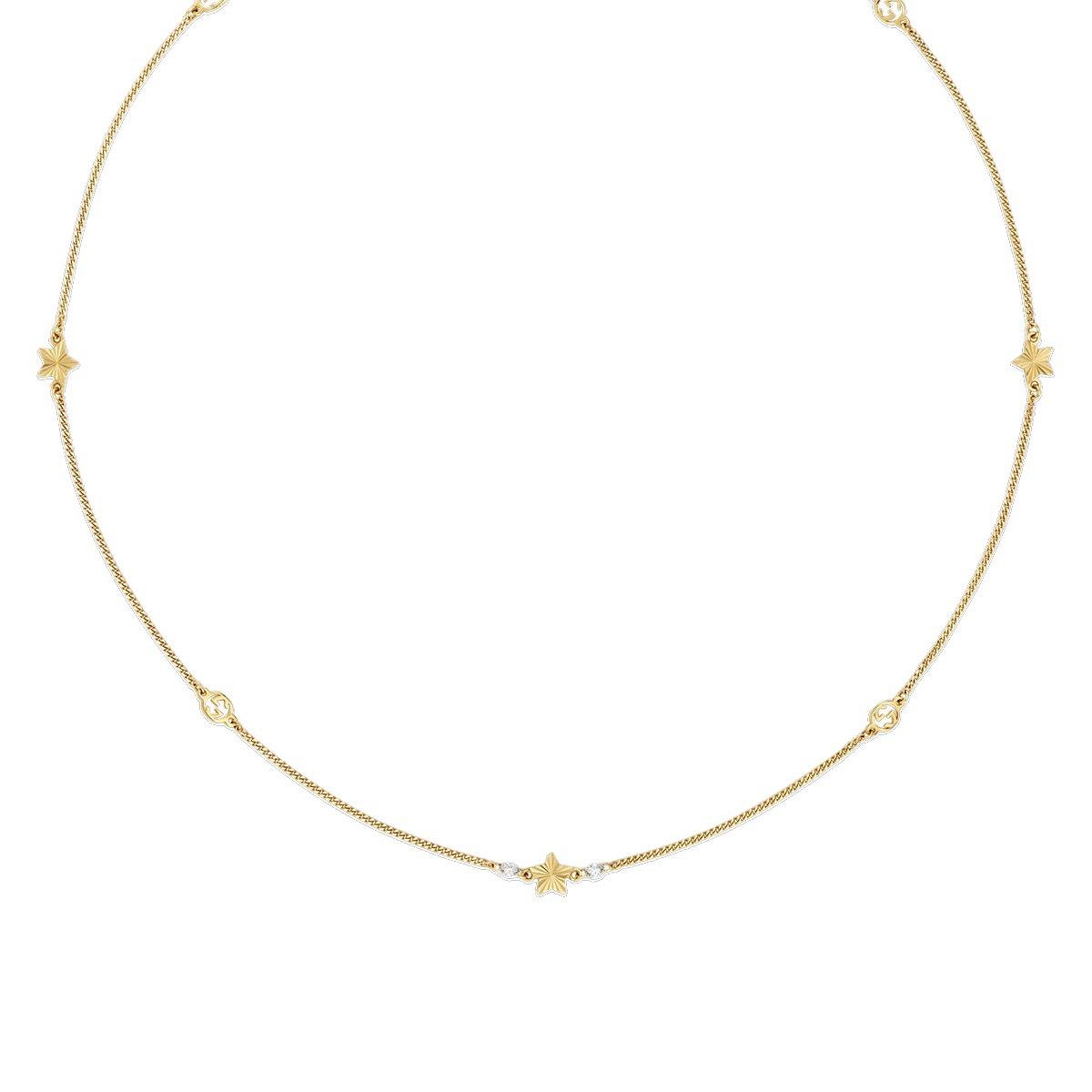 Gucci Interlocking G 18ct Yellow Gold Star Diamond Necklace | 0128490 ...