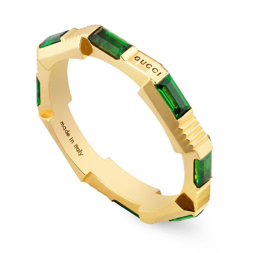 Gucci Link to Love 18ct Gold Green Tourmaline Ring