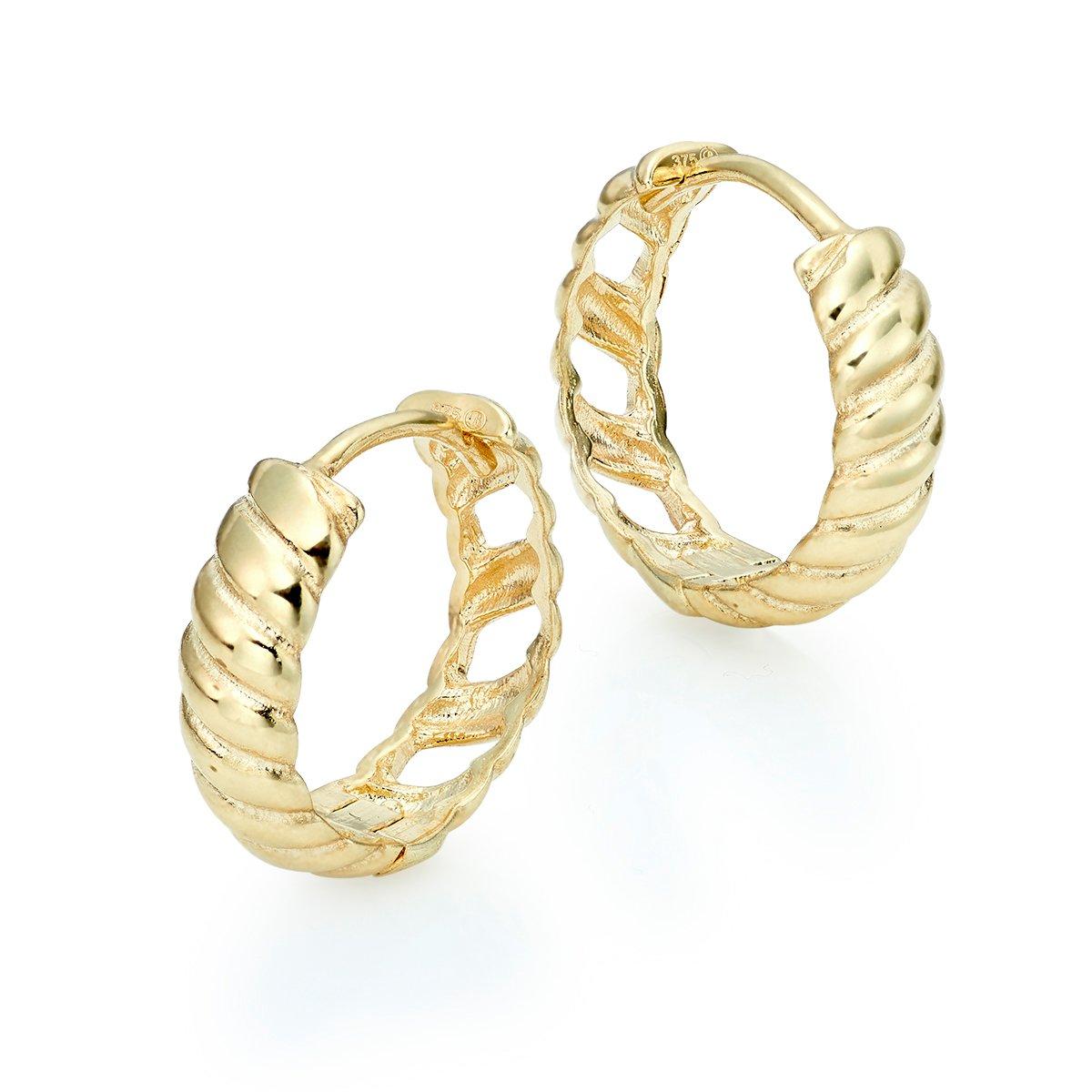 Luxury Westwood Yellow Gold Solid Gold Huggie Earrings With