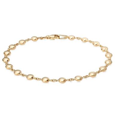 9ct Yellow Gold Ladies Bead Bracelet | 0129985 | Beaverbrooks the Jewellers