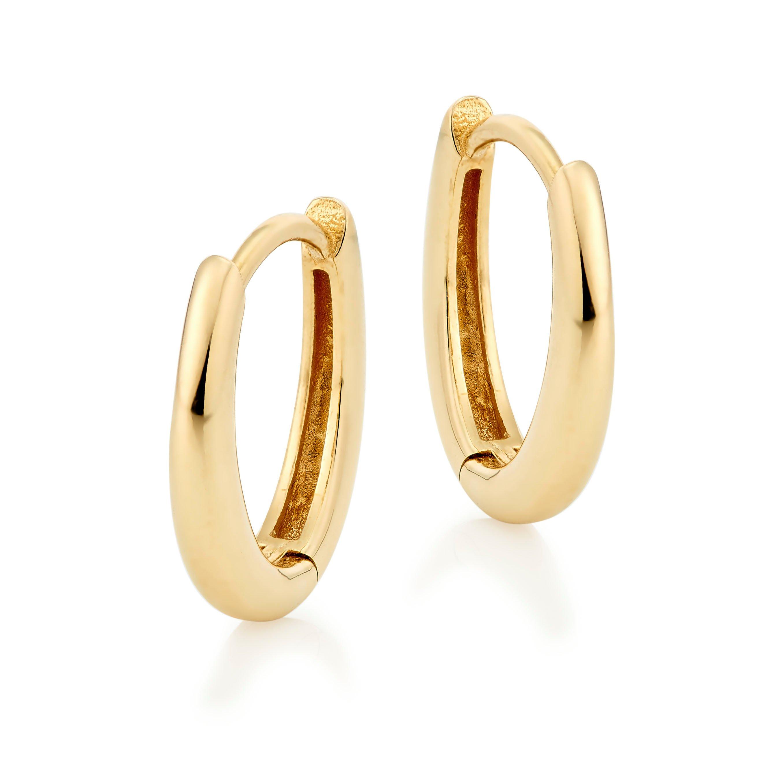 Luxury Westwood Yellow Gold Solid Gold Huggie Earrings With