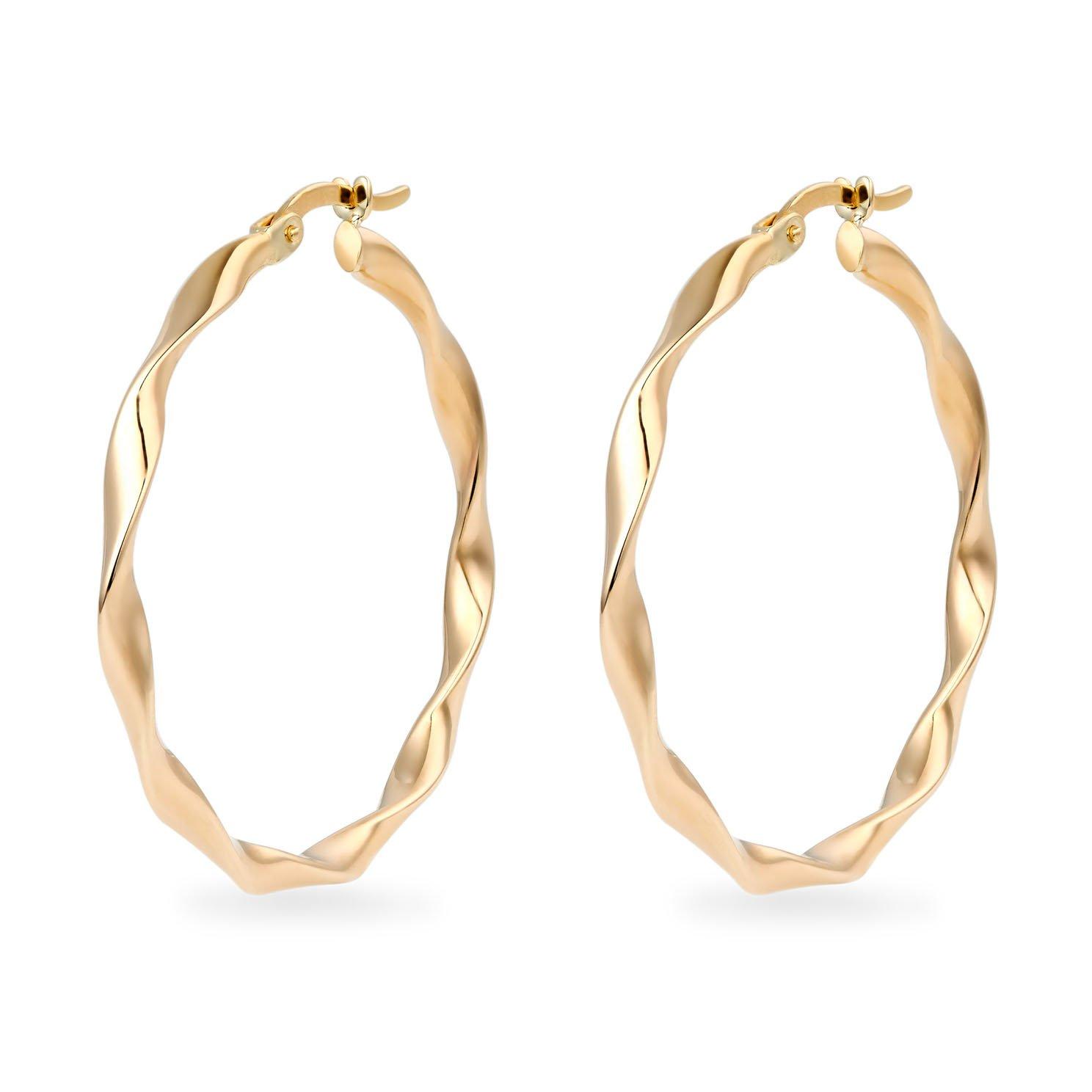 Twisted hot sale gold hoops