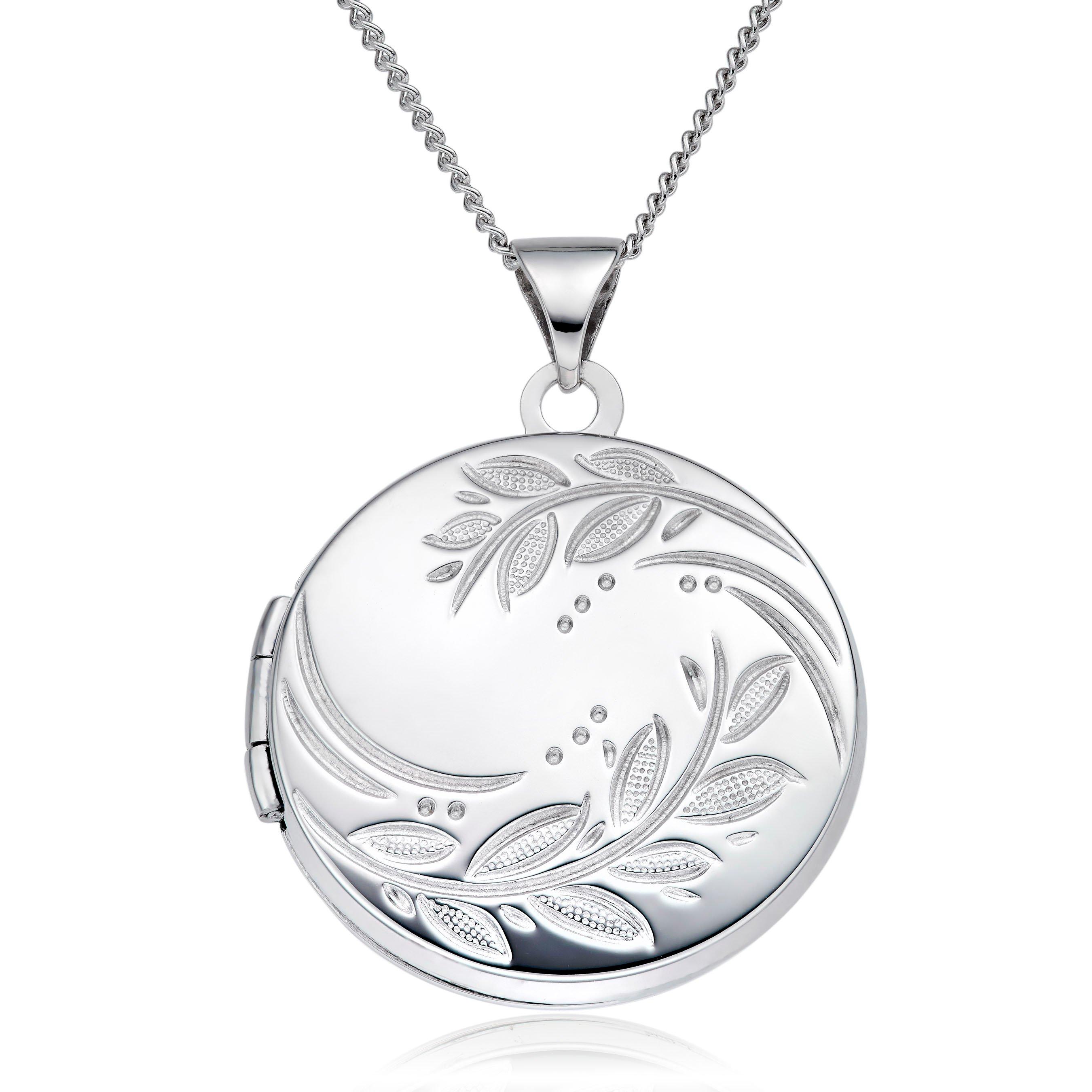 9ct White Gold Leaf Locket