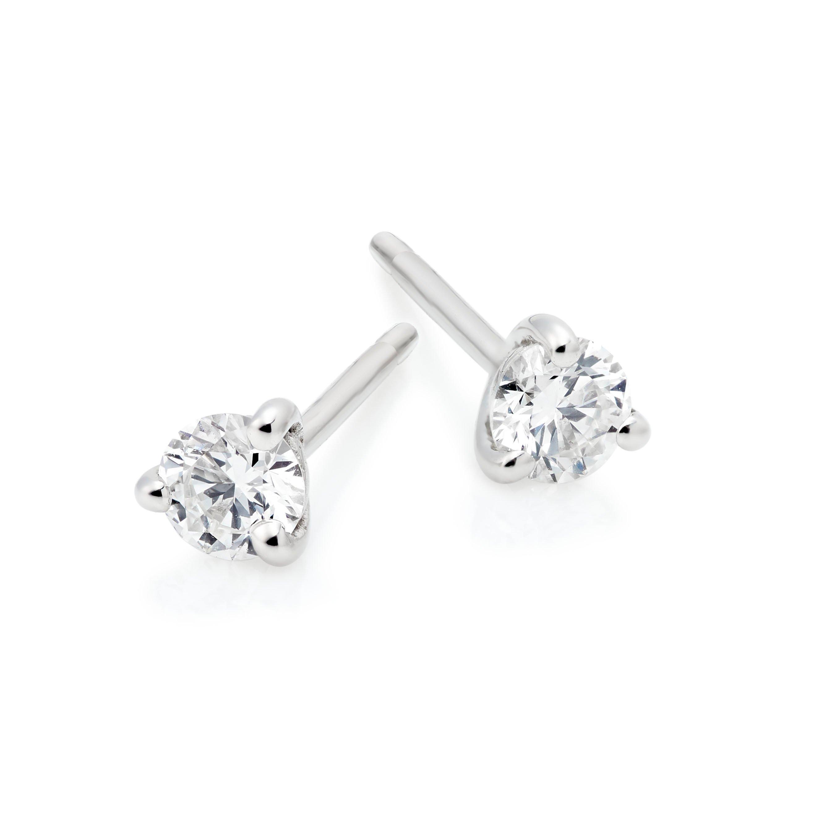 9ct White Gold Diamond Stud Earrings | 0130763 | Beaverbrooks the Jewellers