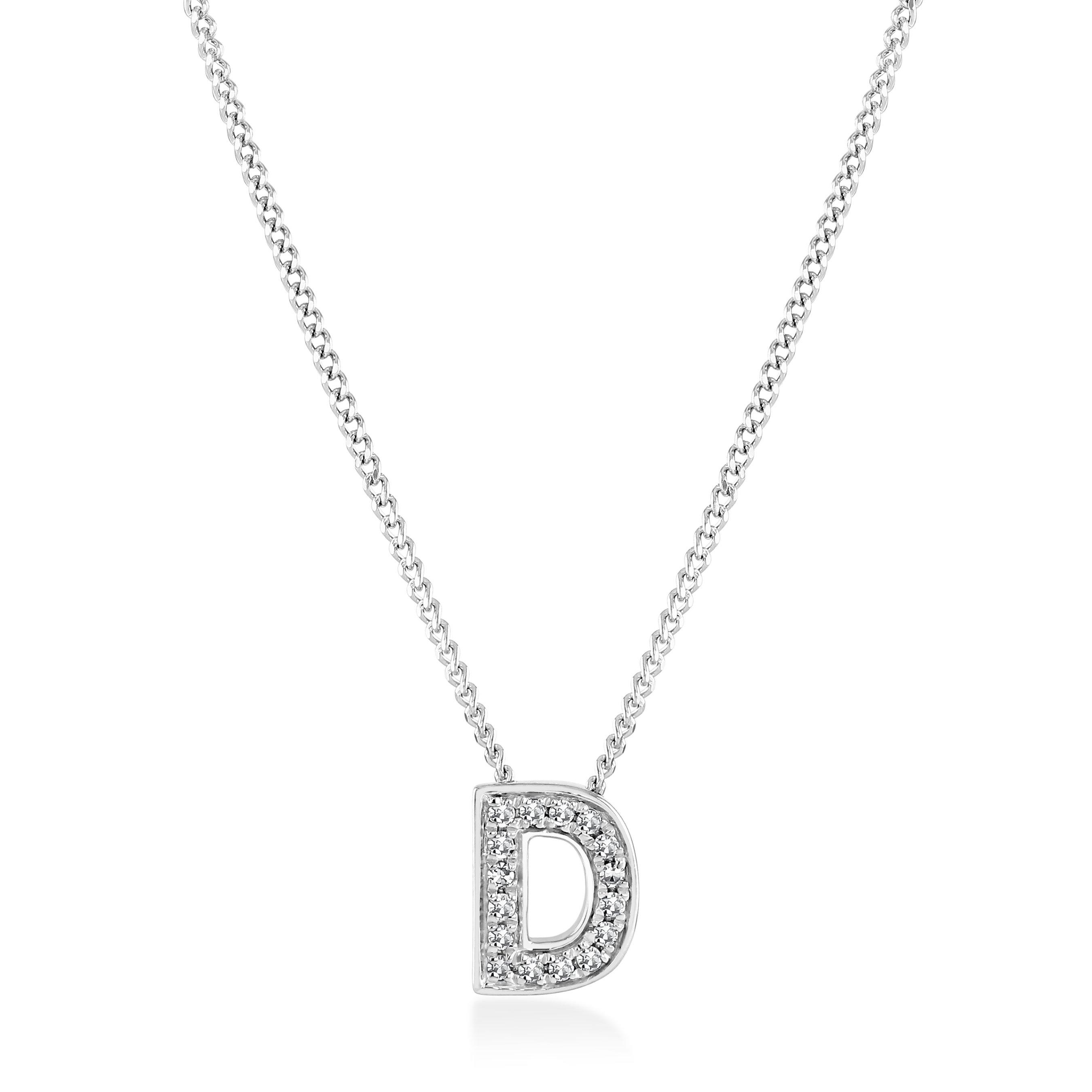 Diamond d outlet initial necklace