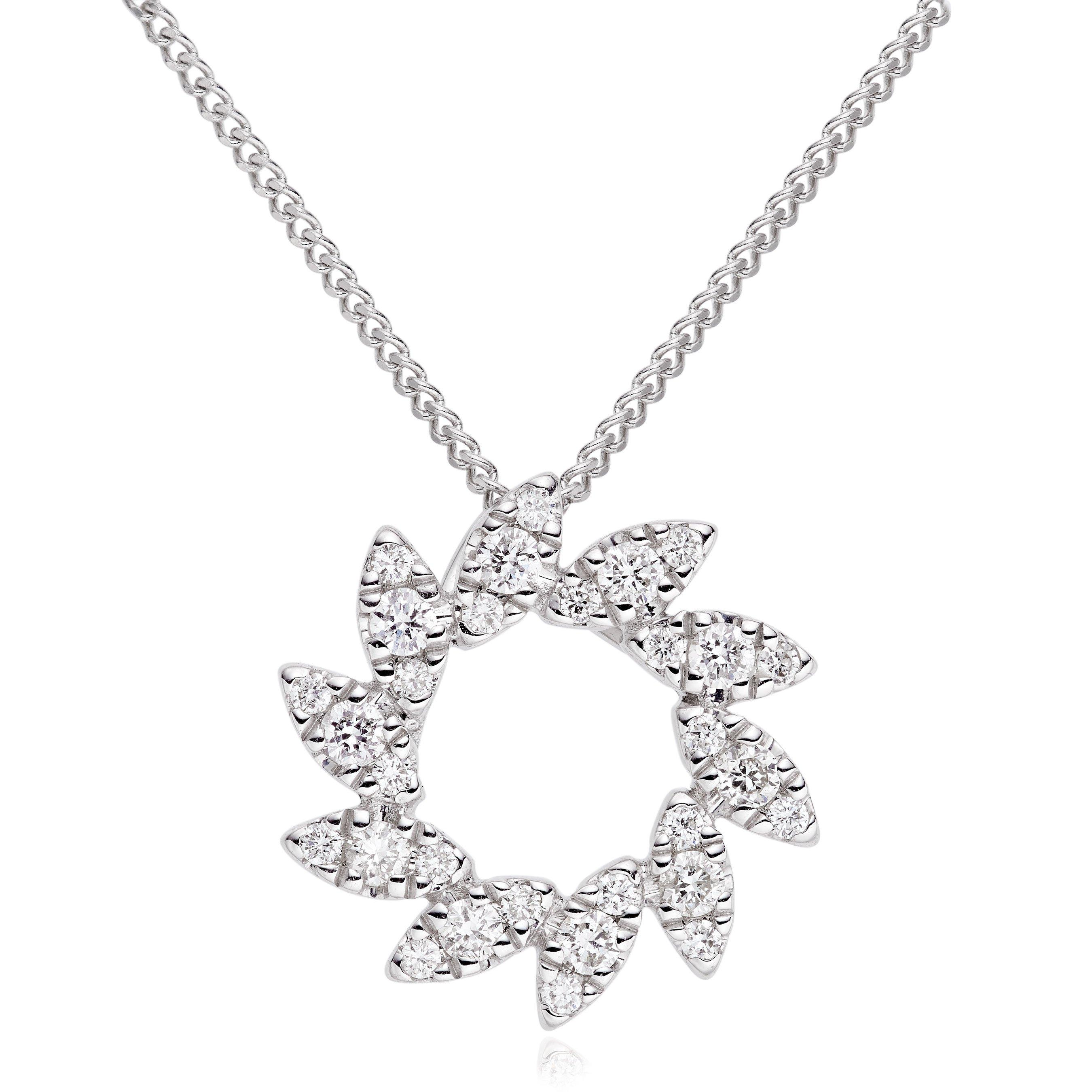 Essence 9ct White Gold Diamond Pendant