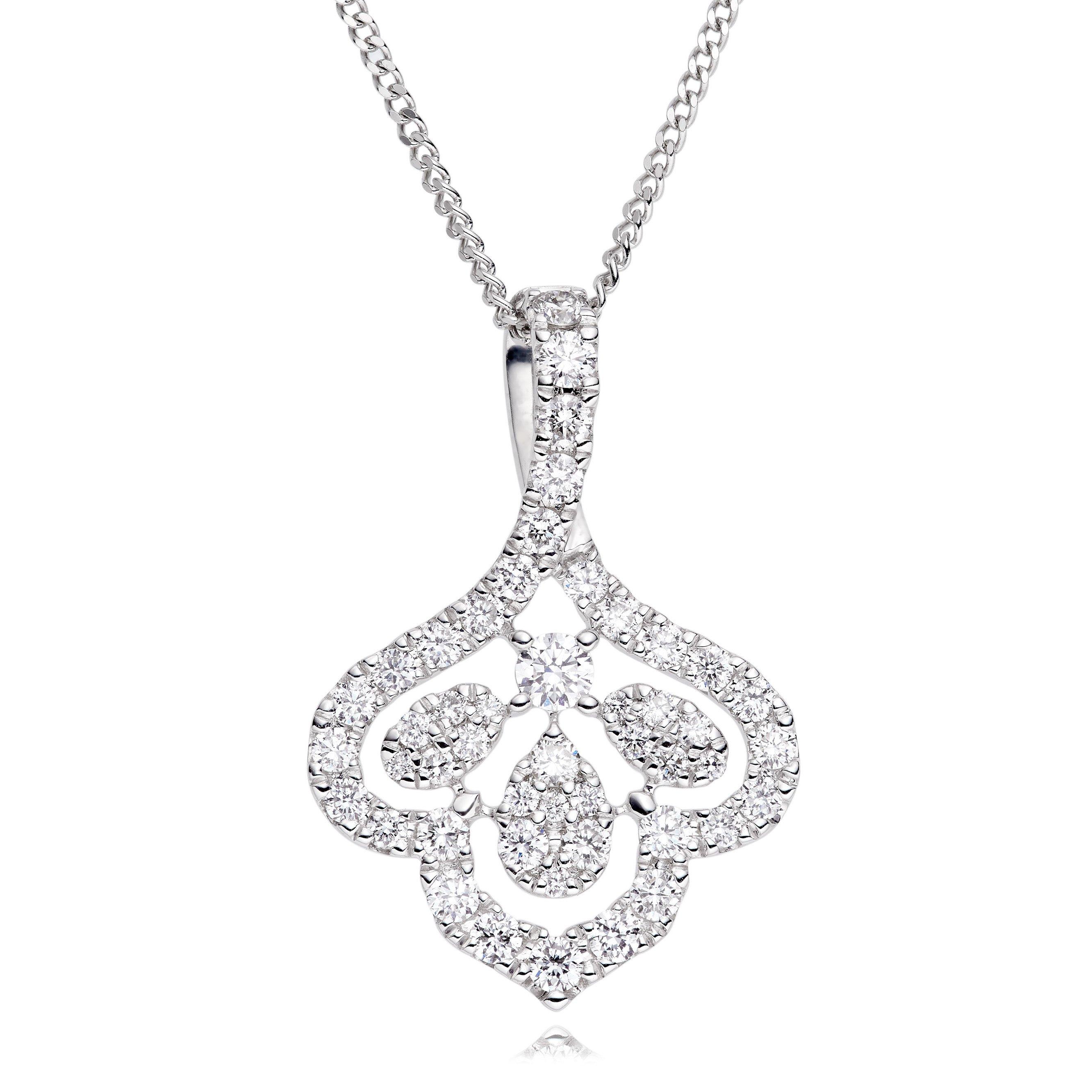 Essence 9ct White Gold Diamond Pendant