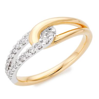 Essence 9ct White and Yellow Gold Diamond Ring
