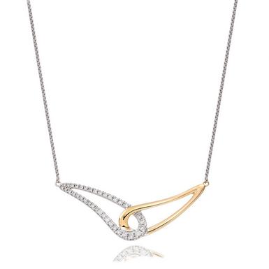 Essence 9ct White and Yellow Gold Diamond Necklace