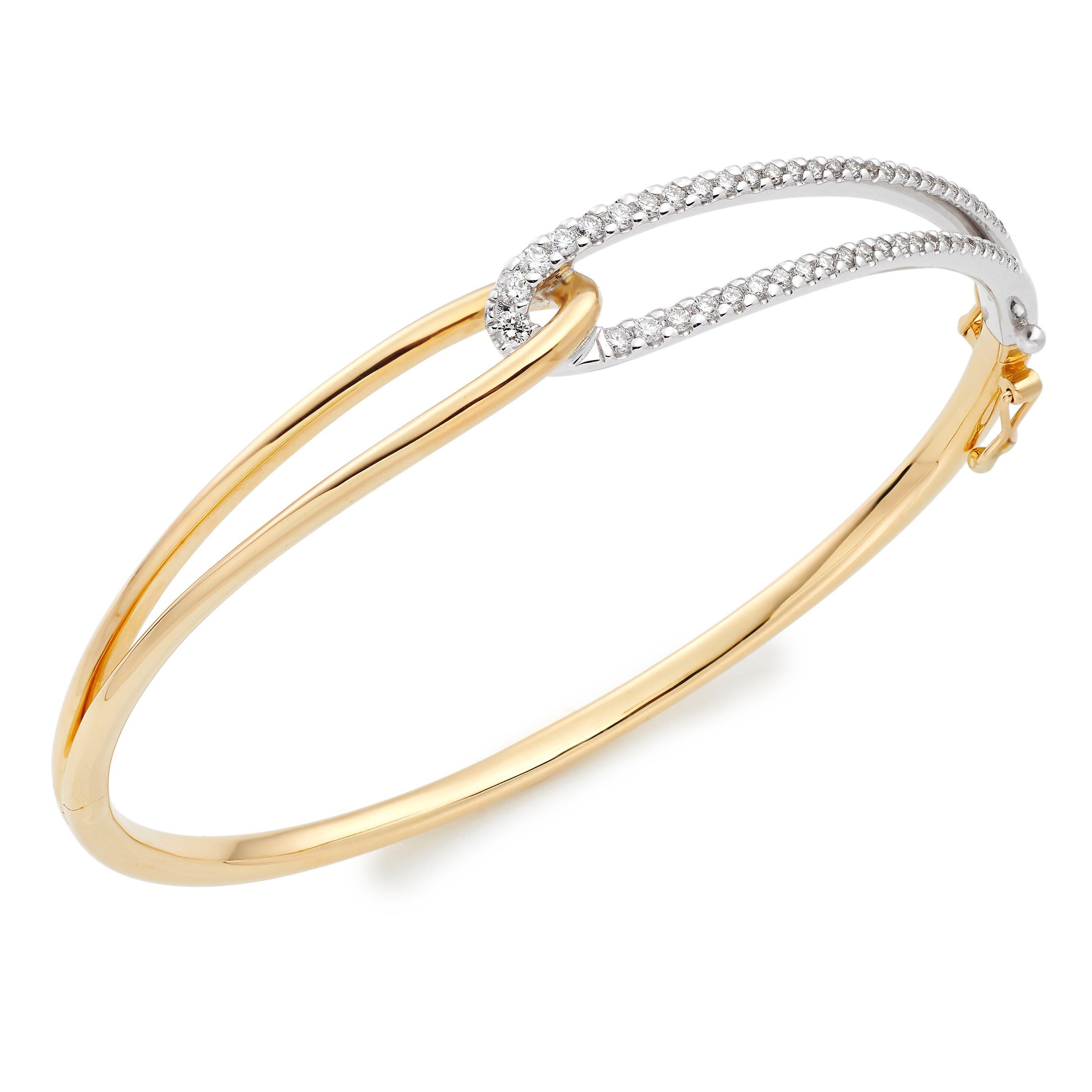 Essence 9ct Yellow Gold Diamond Bangle