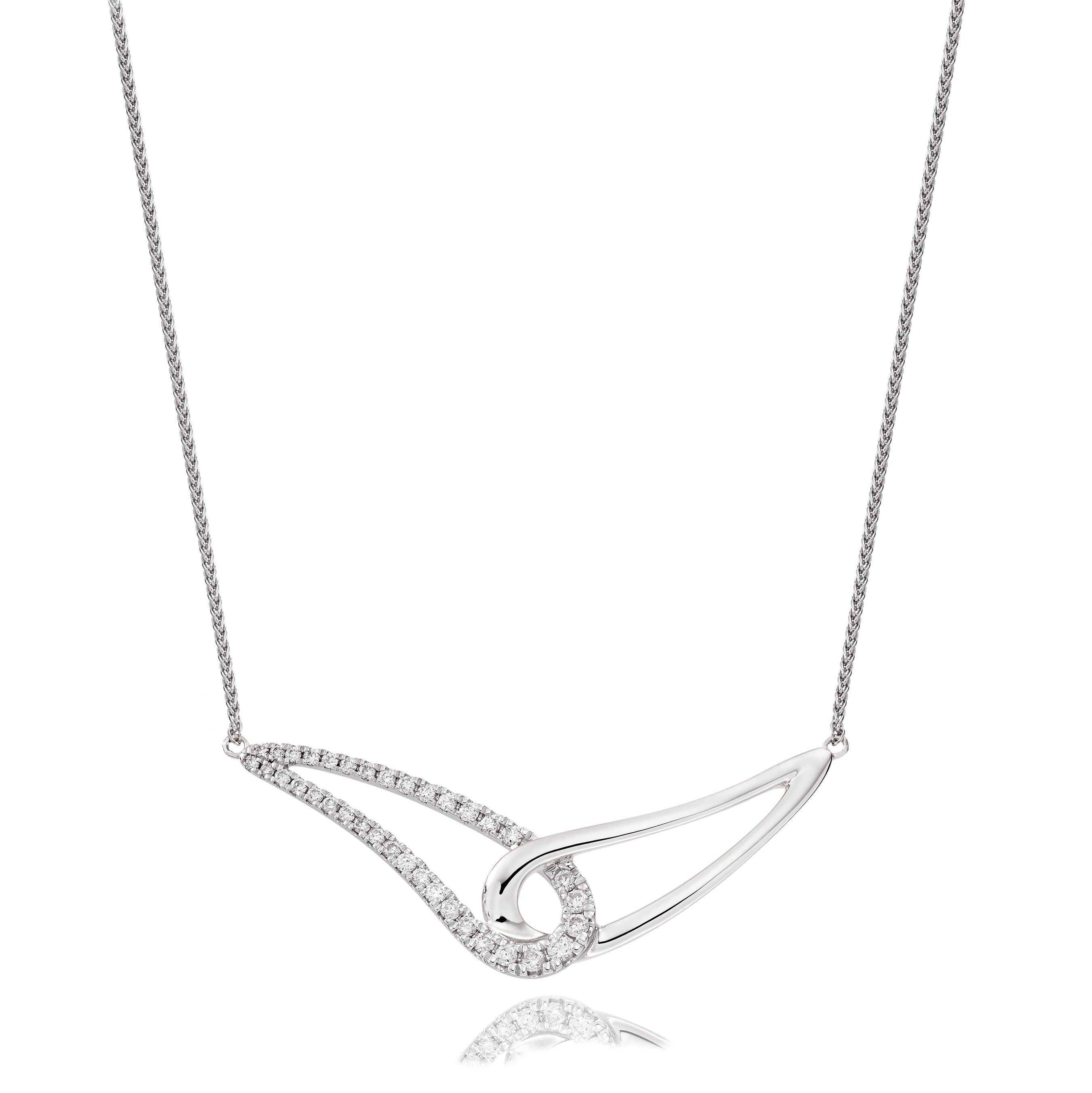 Essence 9ct White Gold Diamond Necklace