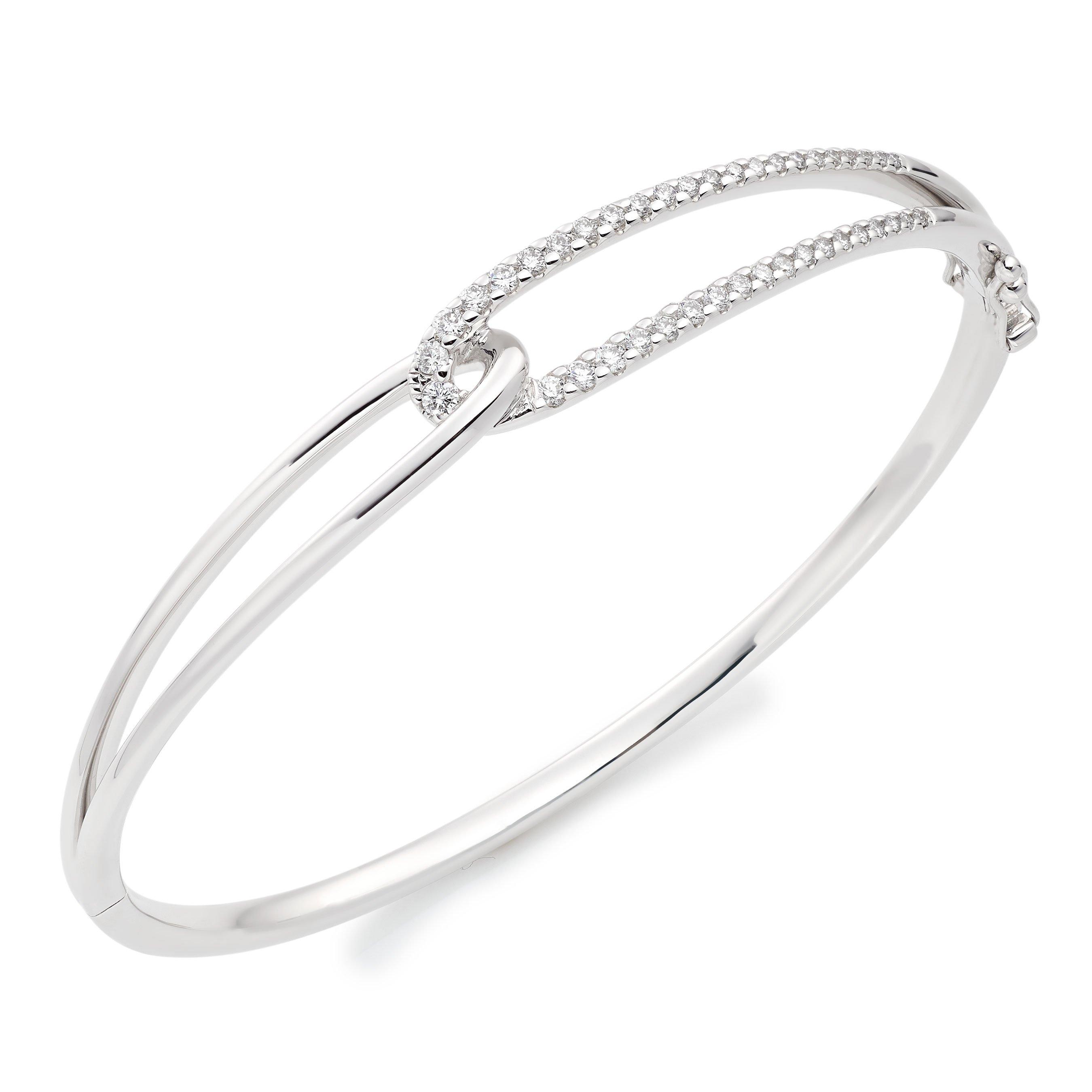 Essence 9ct White Gold Diamond Bangle