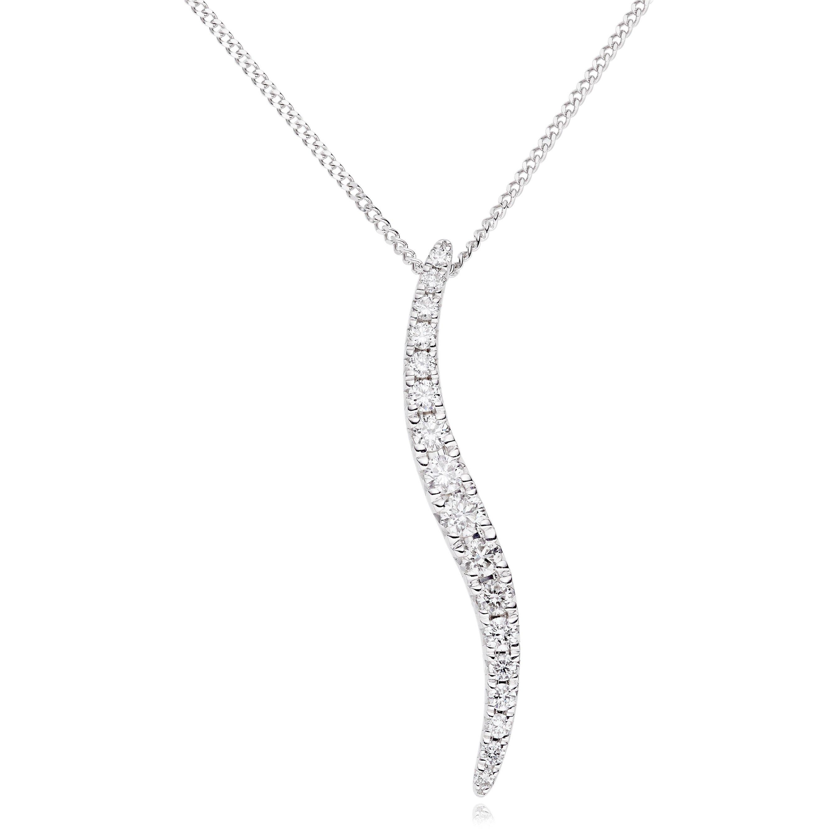 Essence 9ct White Gold Diamond Pendant | 0132267 | Beaverbrooks the ...