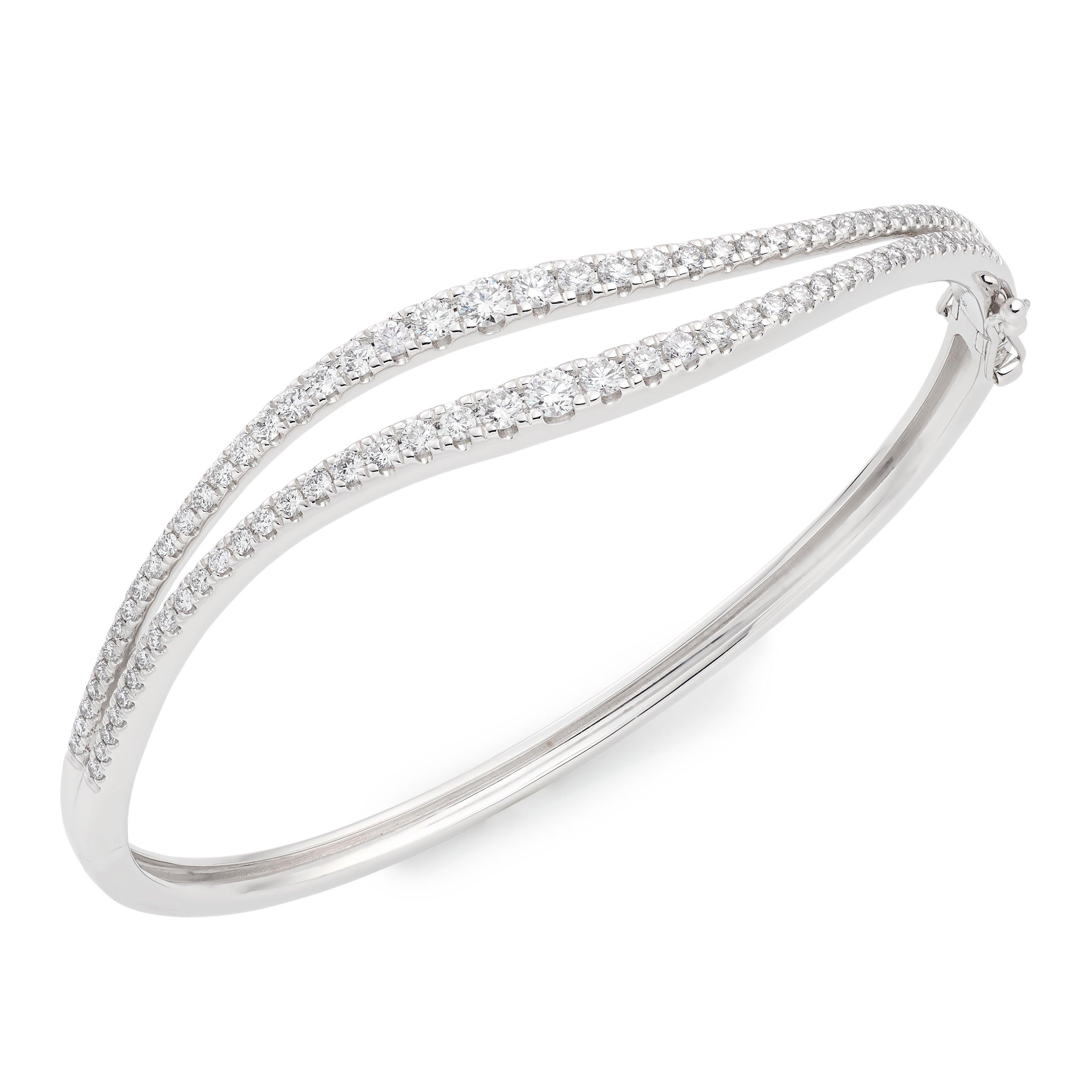 Essence 9ct White Gold Diamond Bangle