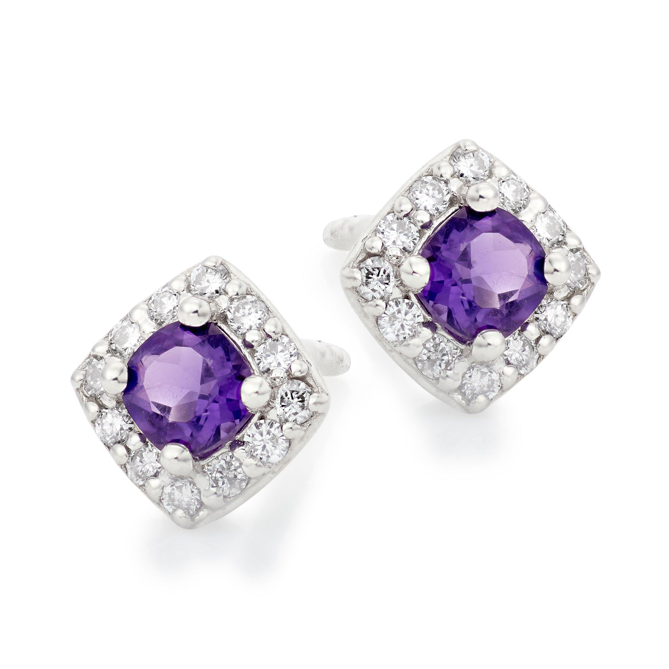 Amethyst and deals white gold earrings