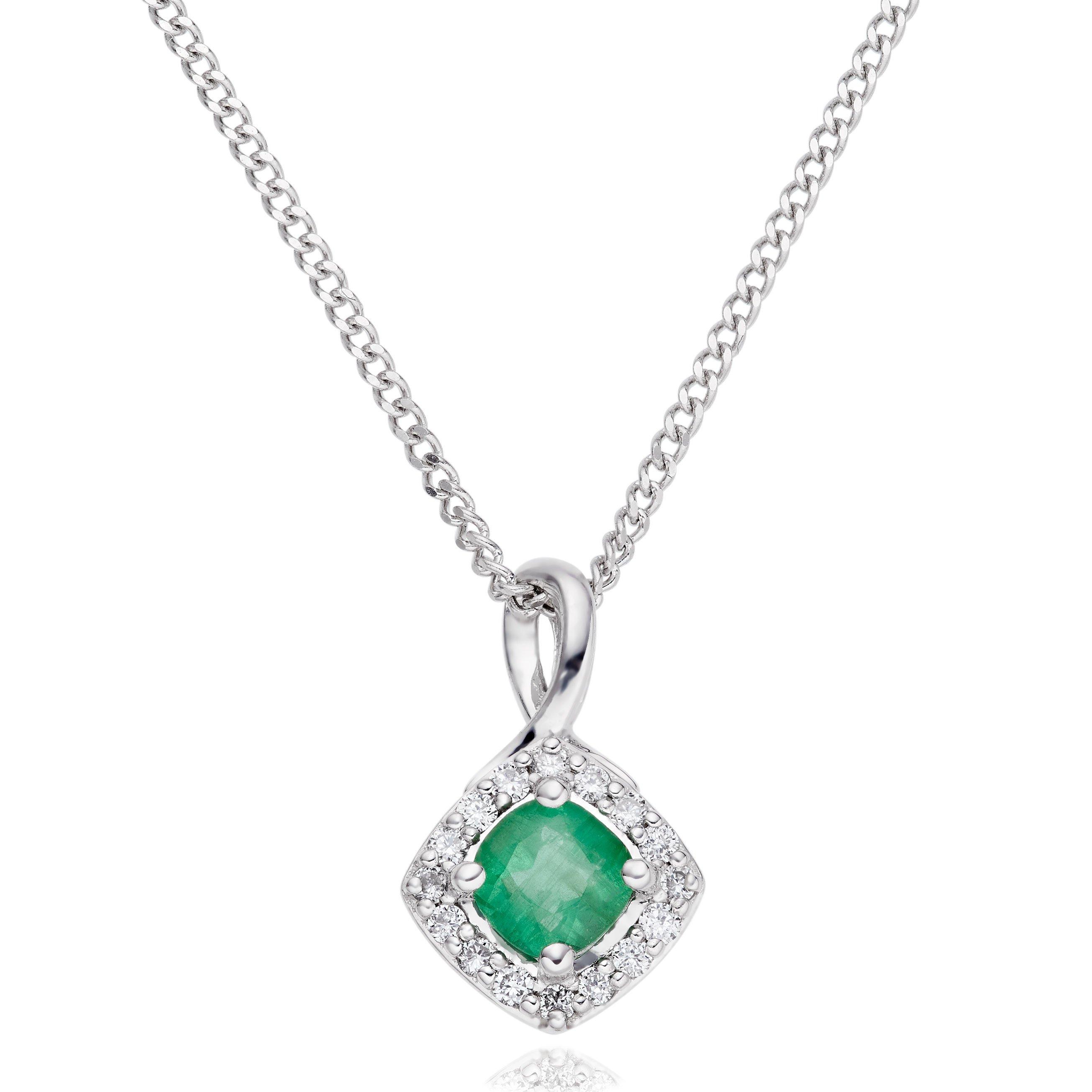 Square cut hot sale emerald necklace