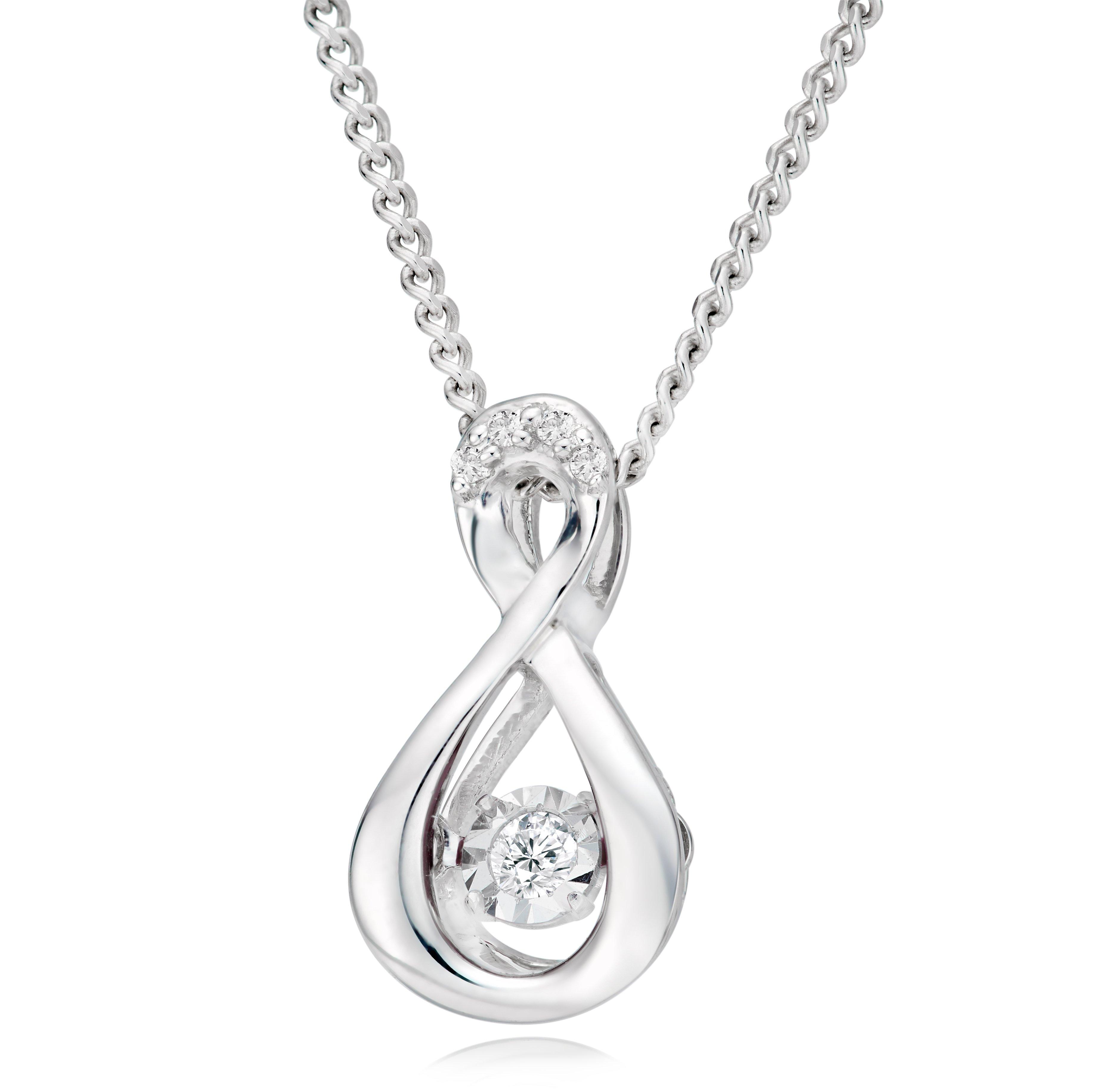 Beaverbrooks Dance 9ct White Gold Diamond Birthstone Pendant
