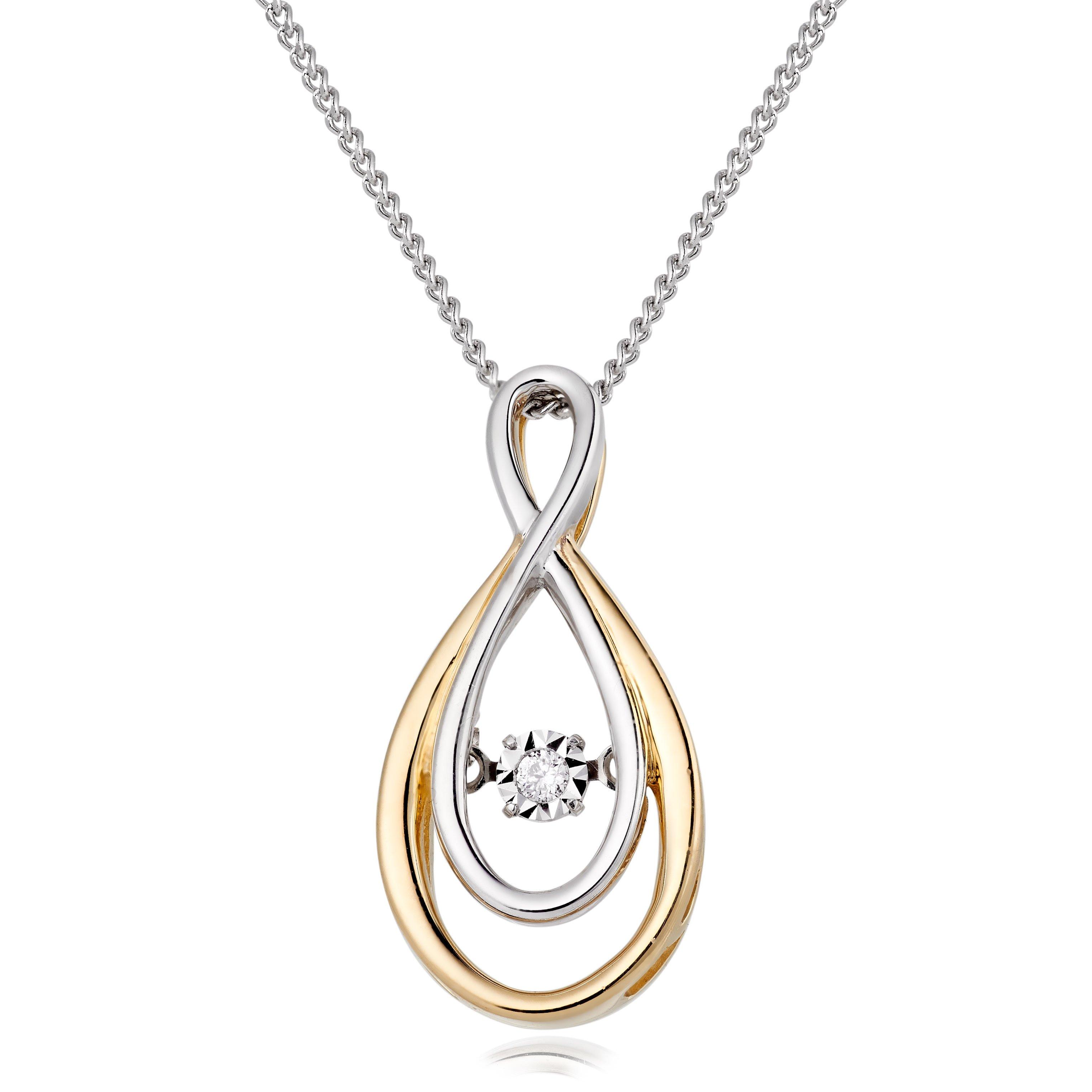 Dance 9ct Yellow Gold and White Gold Diamond Pendant
