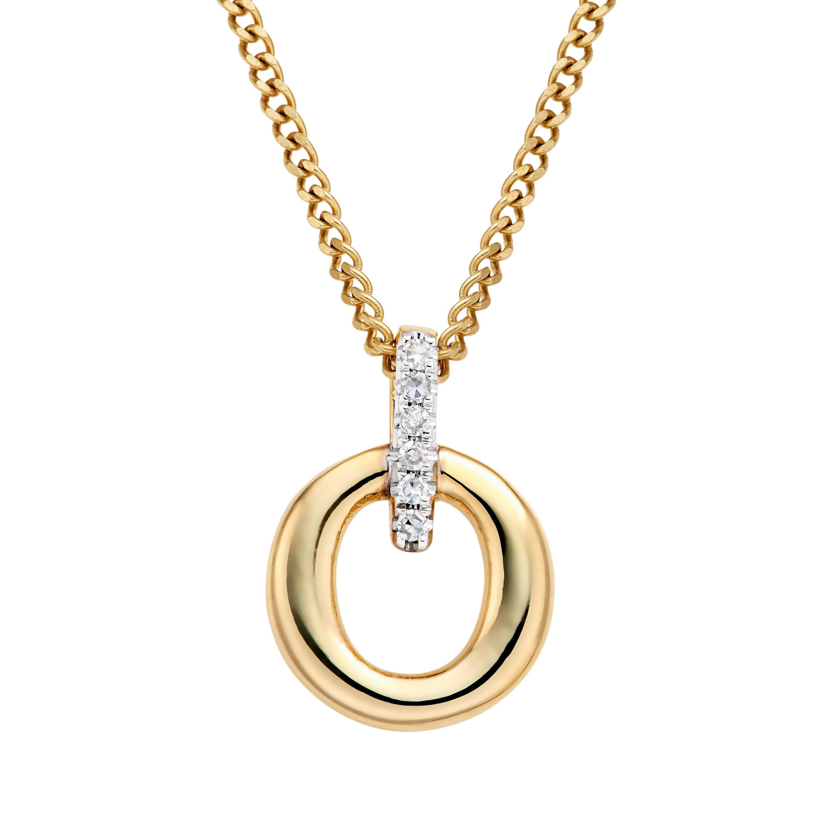 9ct Yellow Gold Diamond Pendant