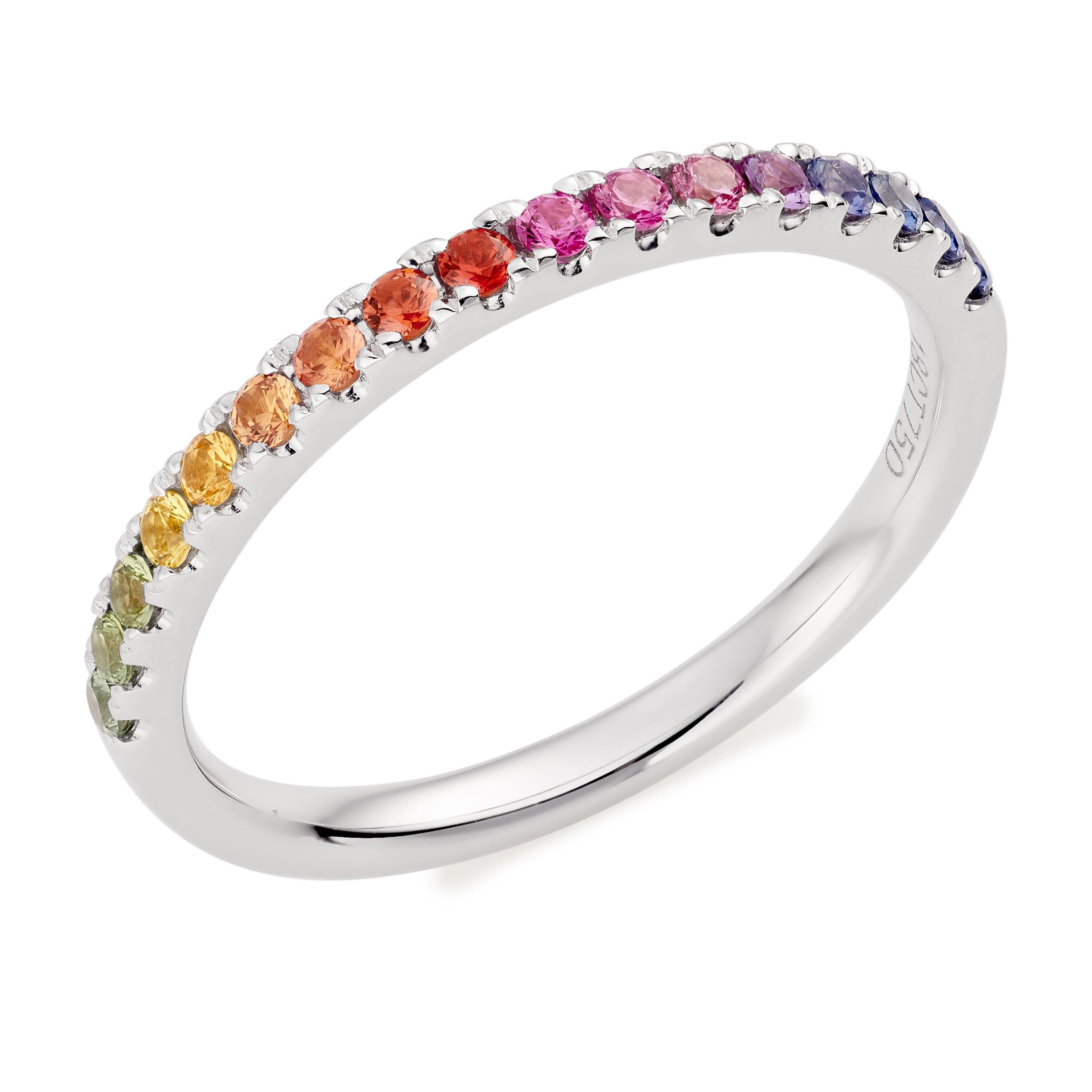 Rainbow sapphire engagement on sale ring