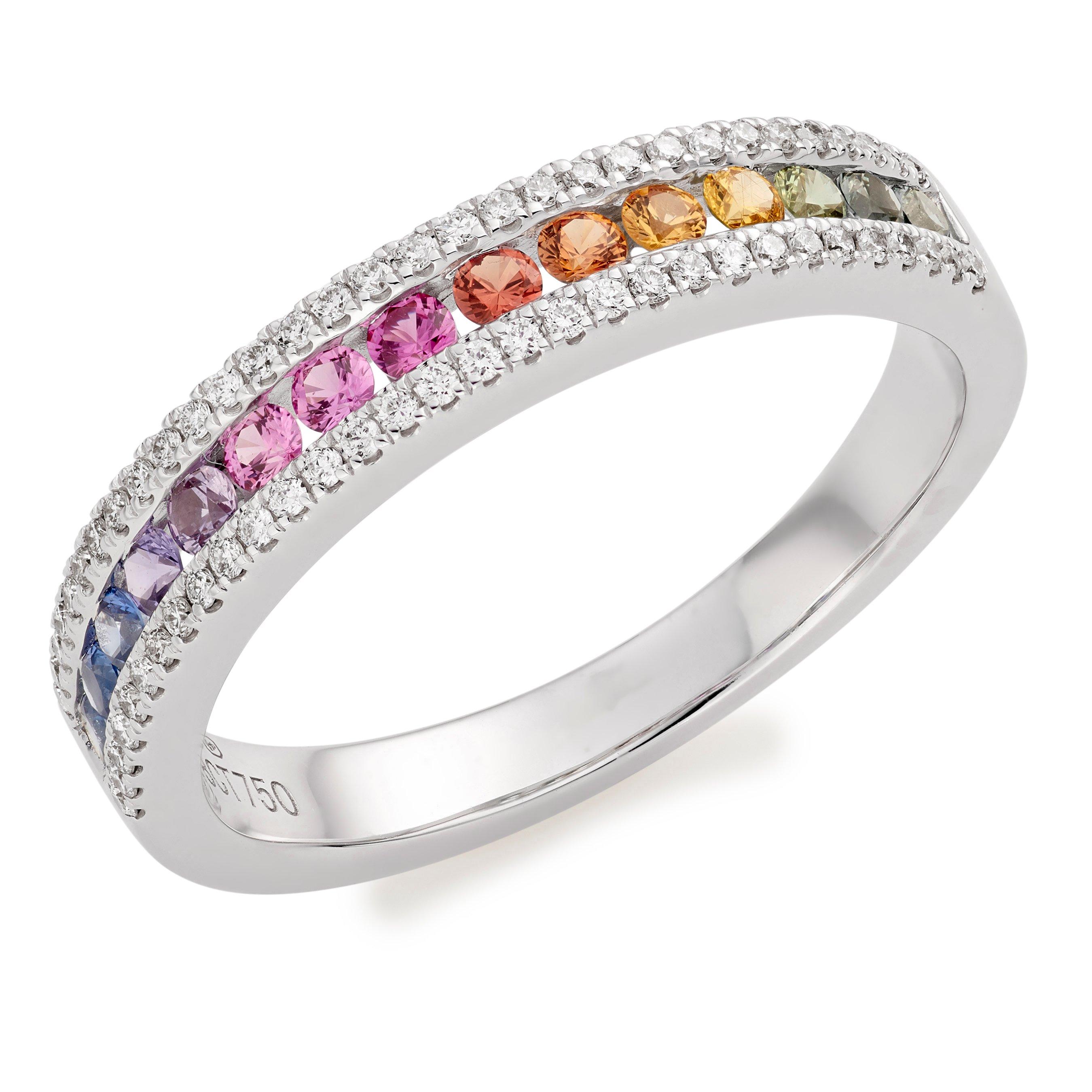 Beaverbrooks 18ct White Gold Sapphire Diamond Ring