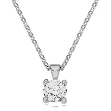 Platinum Solitaire Diamond Pendant | 0133113 | Beaverbrooks the Jewellers