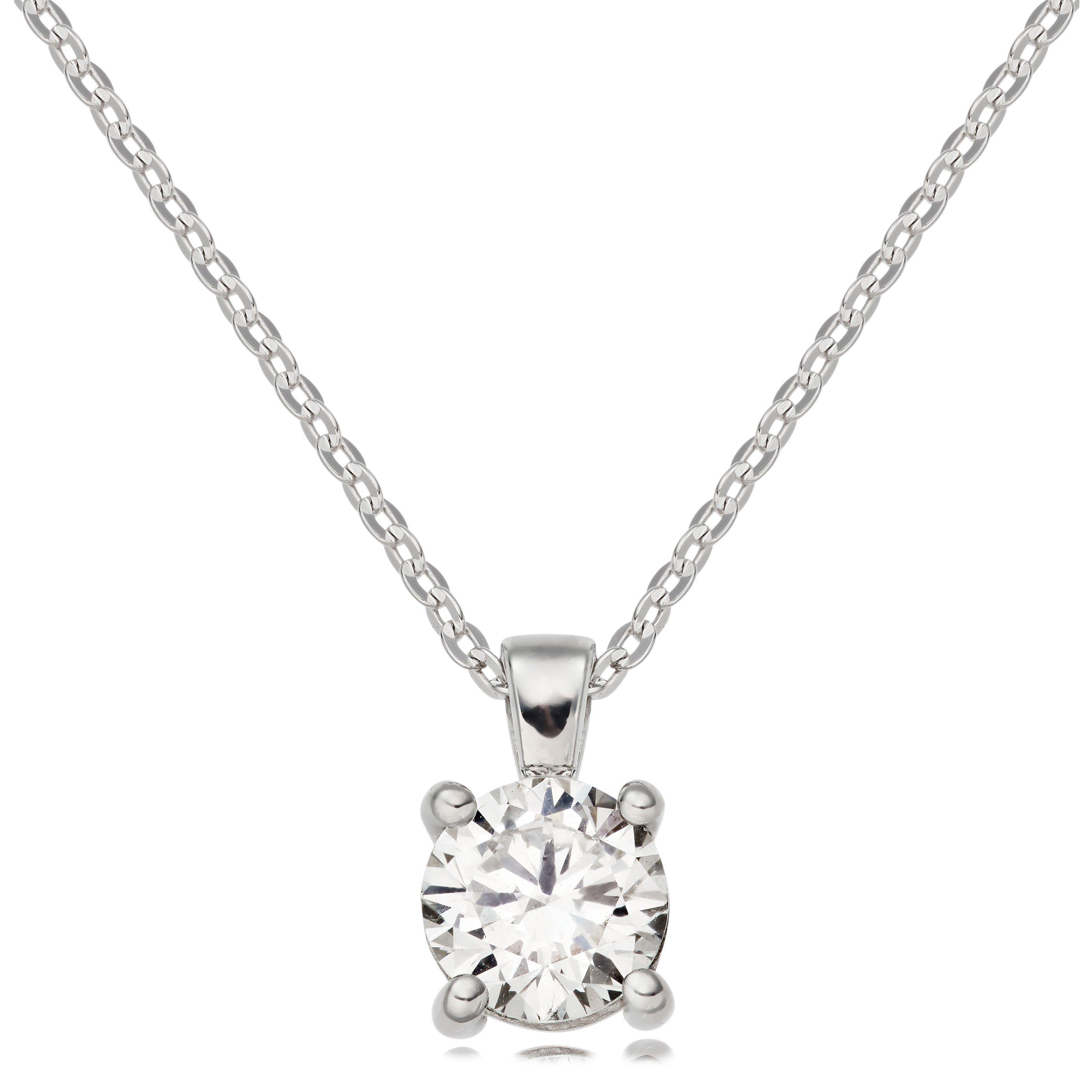 platinum solitaire diamond pendant
