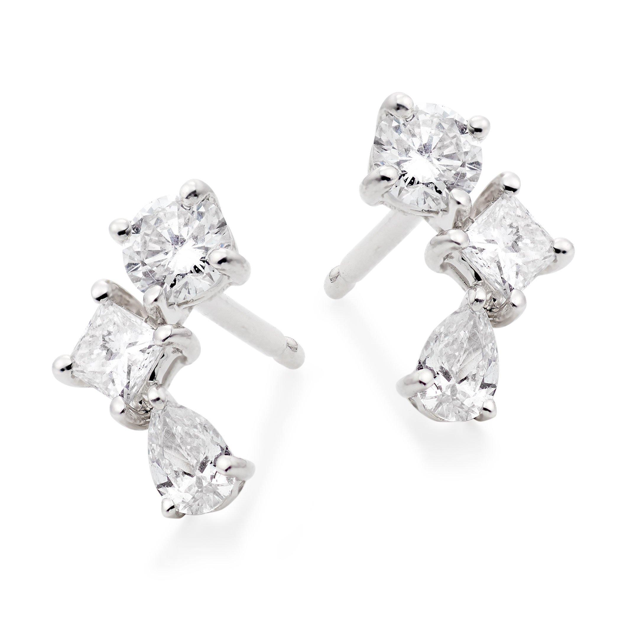 Essence 9ct White Gold Diamond Earrings | 0133267 | Beaverbrooks the ...