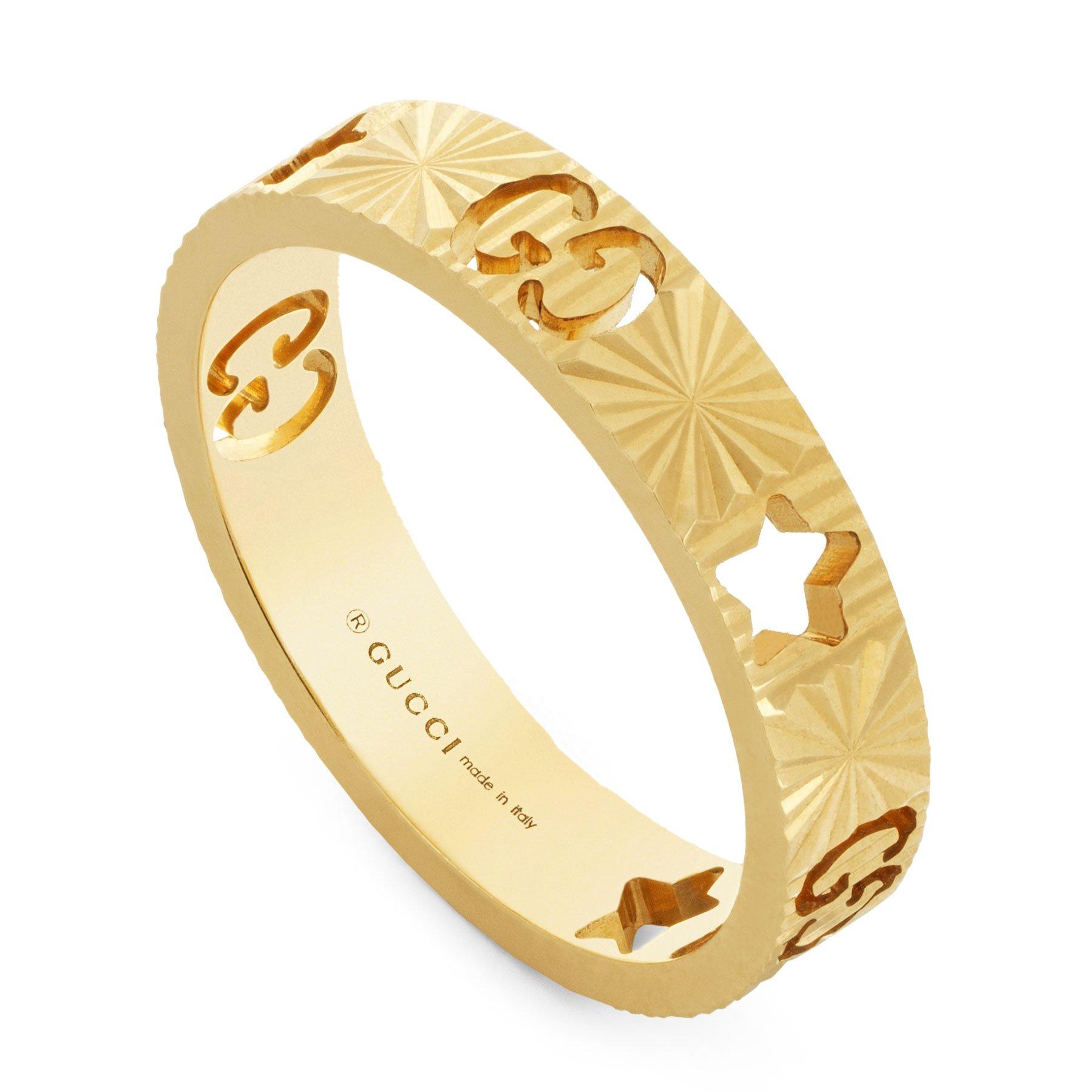 Gucci Icon 18ct Yellow Gold Ring, Size: 4mm