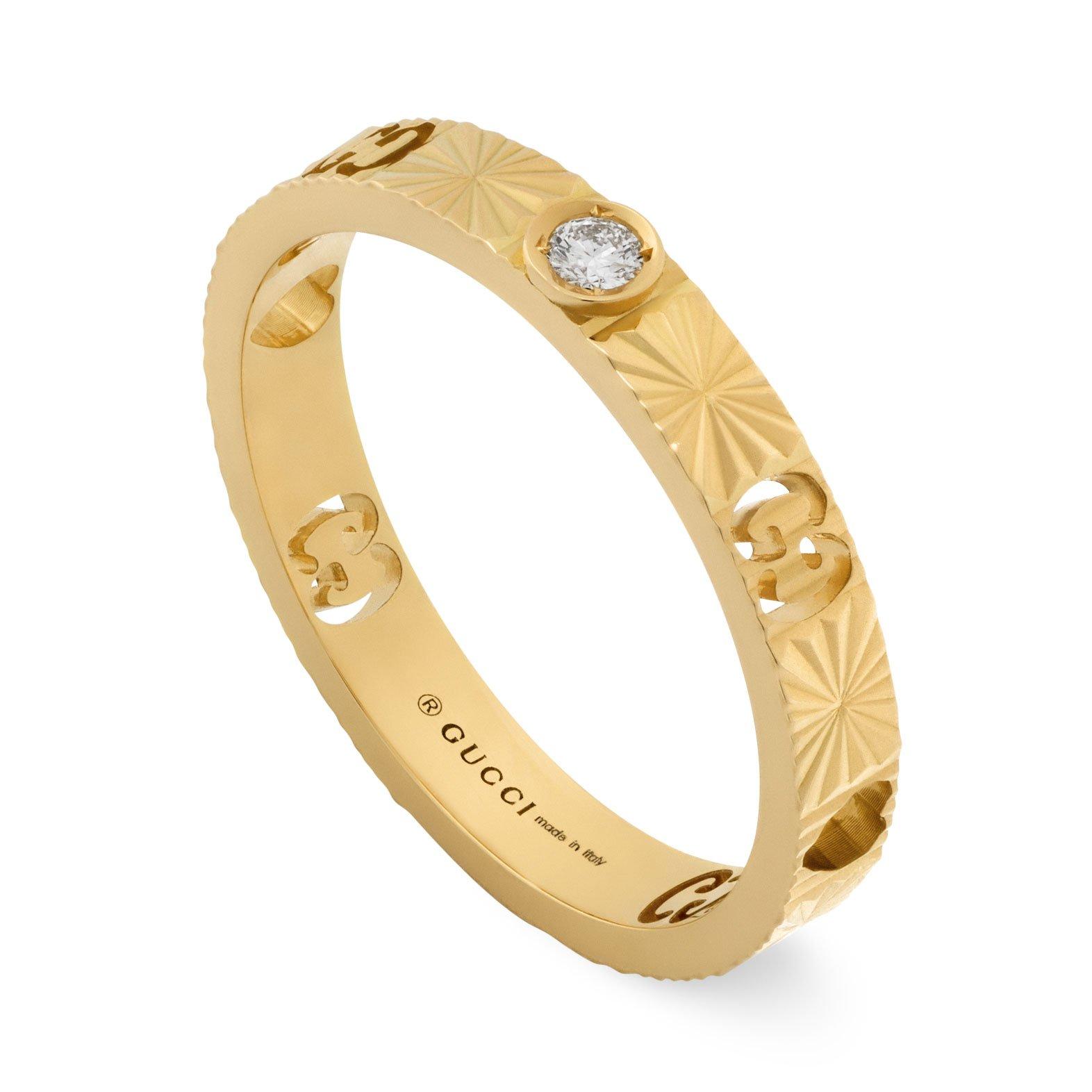 Gucci Icon 18ct Yellow Gold Diamond Ring | 0133941 | Beaverbrooks the ...