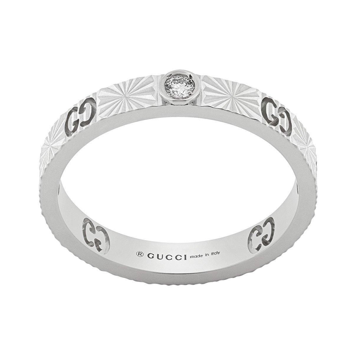 Gucci Icon 18ct White Gold Diamond Ring | 0133949 | Beaverbrooks the ...
