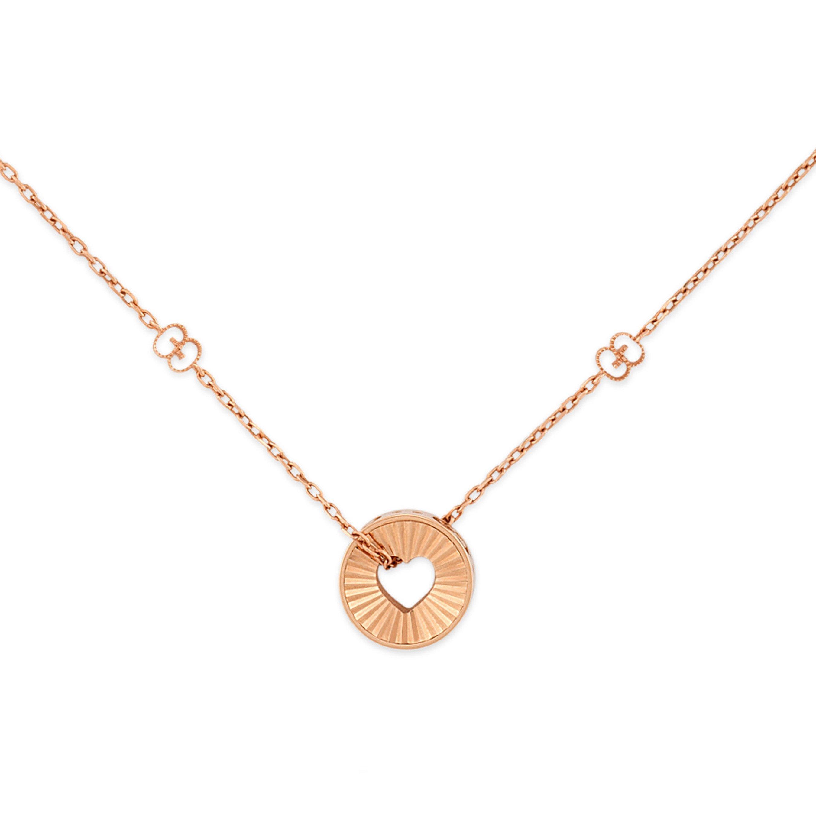 Gucci Icon 18ct Rose Gold Heart Pendant | 0133956 | Beaverbrooks the ...