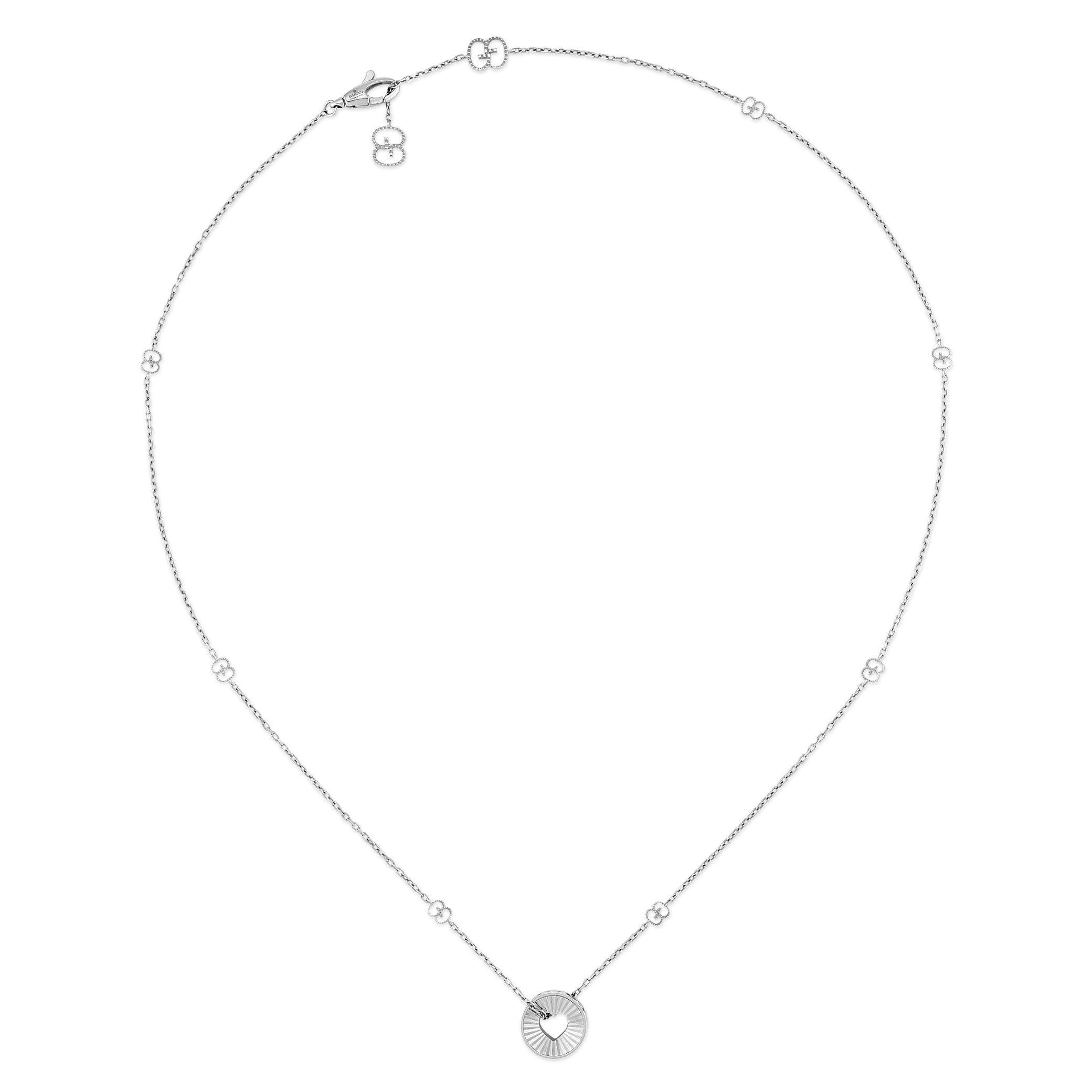 Gucci Icon 18ct White Gold Heart Pendant | 0133957 | Beaverbrooks the ...