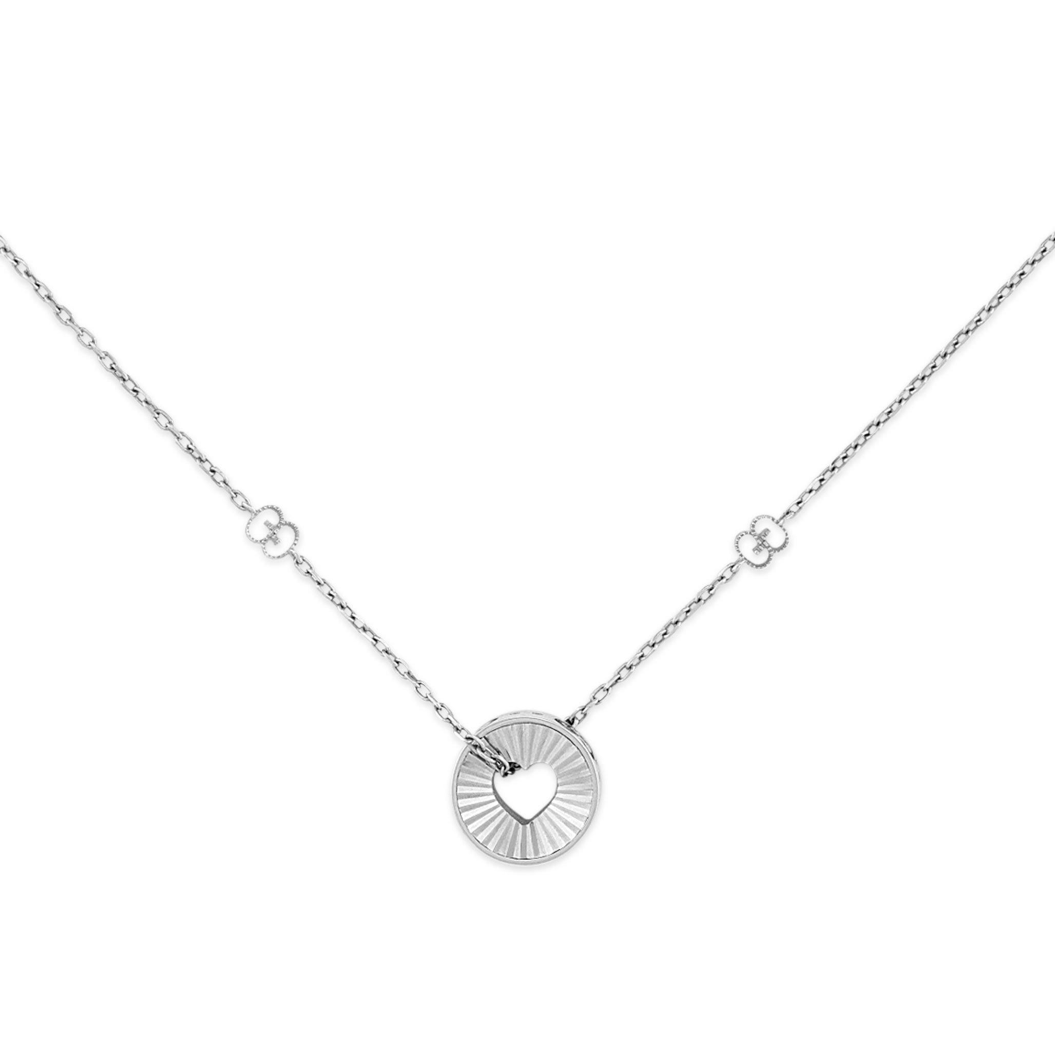 Gucci Icon 18ct White Gold Heart Pendant | 0133957 | Beaverbrooks the ...