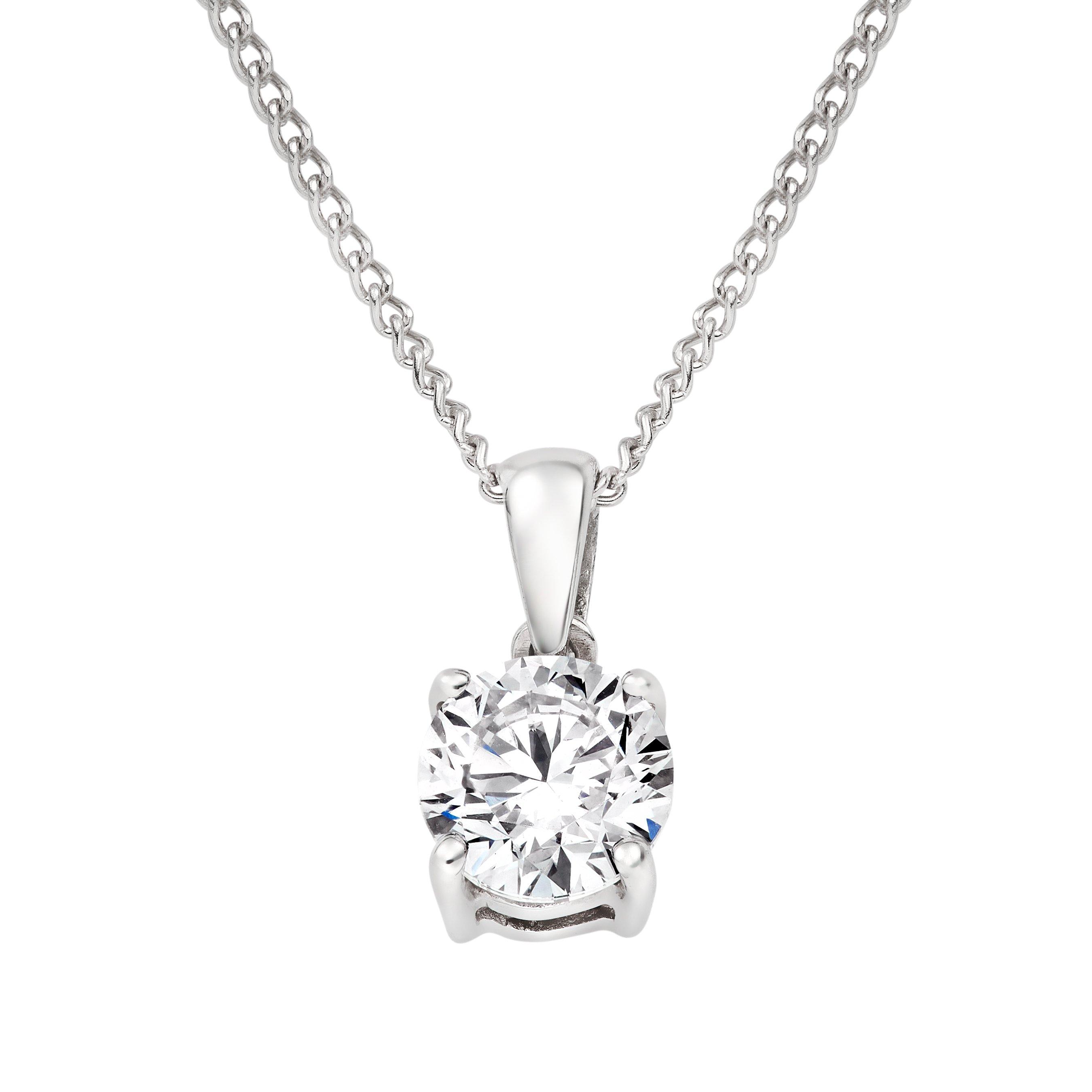 Beaverbrooks Women's Once 18ct White Gold Diamond Solitaire Pendant, Size: One Size