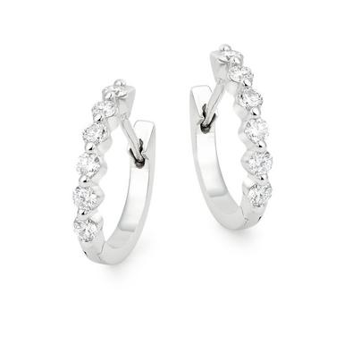 Starlit 18ct White Gold Diamond Hoop Earrings