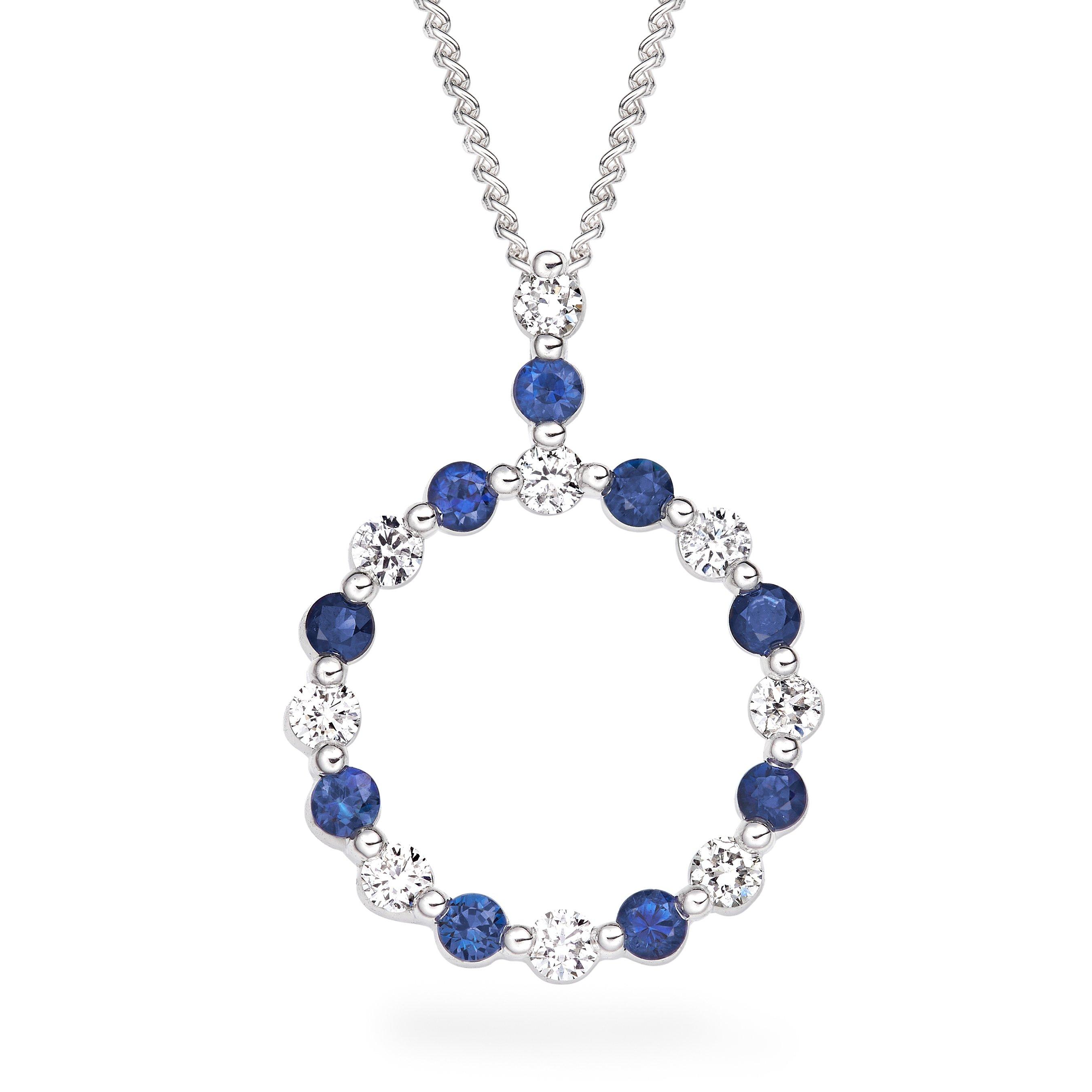 Diamonds&PearlsBox Set1000個限定！ Beaverbrooks Starlit 18ct White Gold Diamond Sapphire Pendant