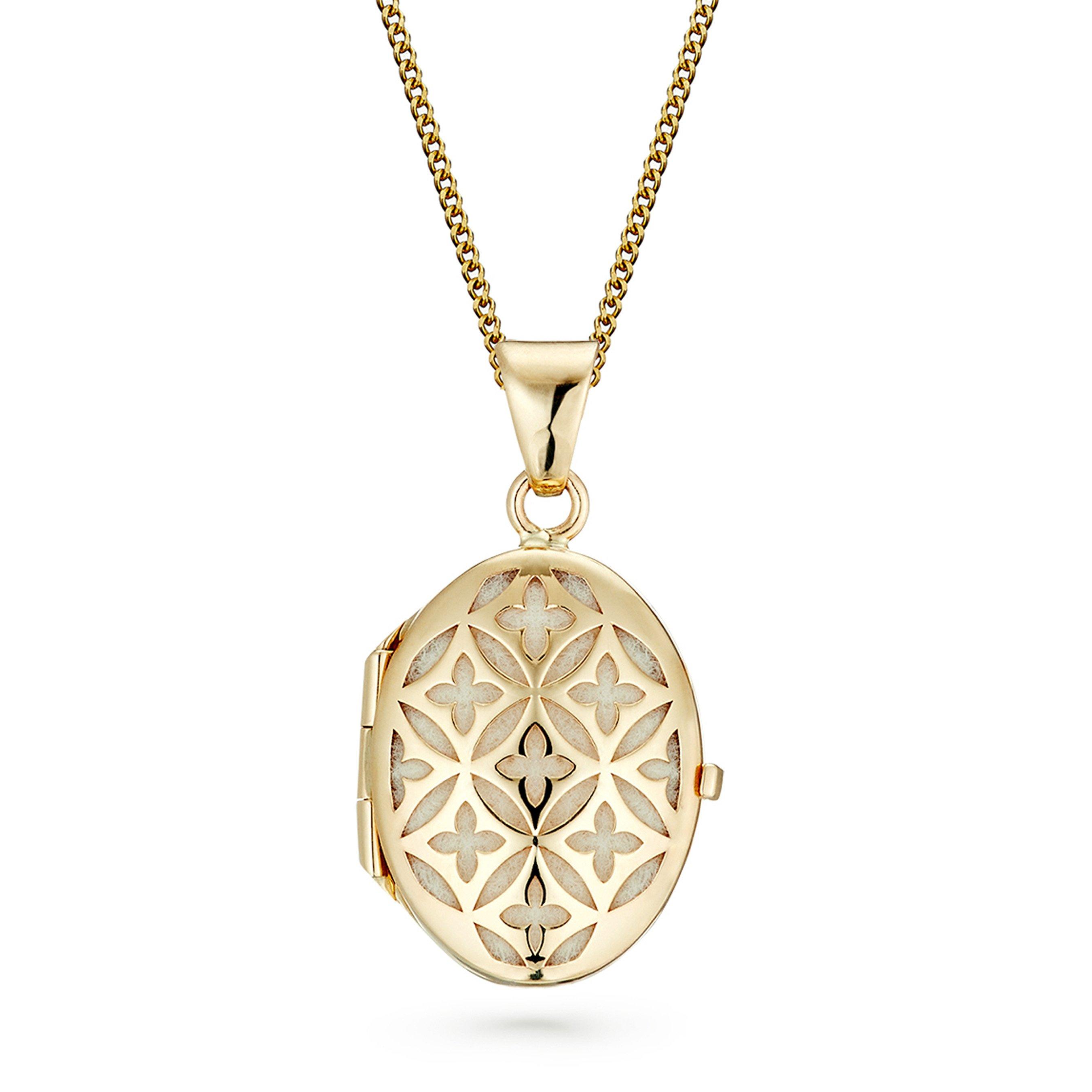 9ct Yellow Gold Locket Pendant 0138458 Beaverbrooks the Jewellers