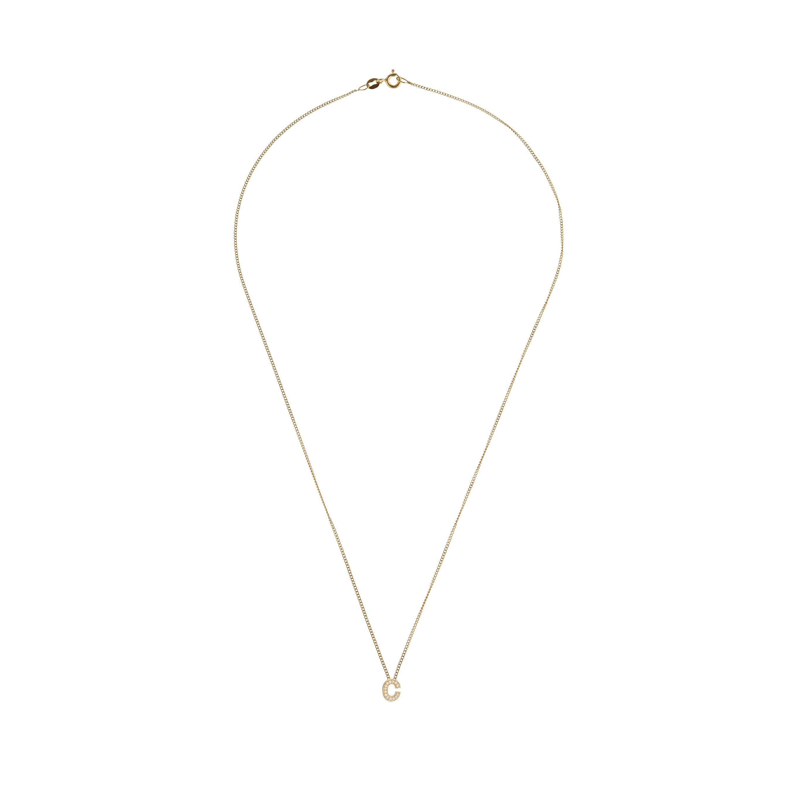 9ct Yellow Gold Diamond Initial C Pendant | 0138627 | Beaverbrooks the ...