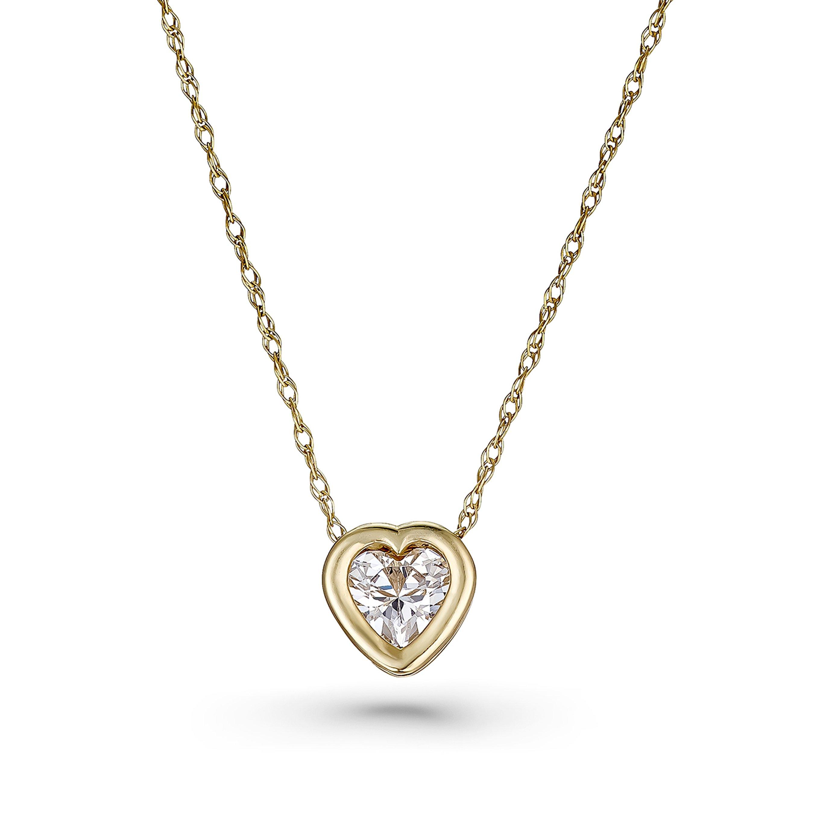 14 KARAT YELLOW GOLD DIAMOND HEART PADLOCK NECKLACE