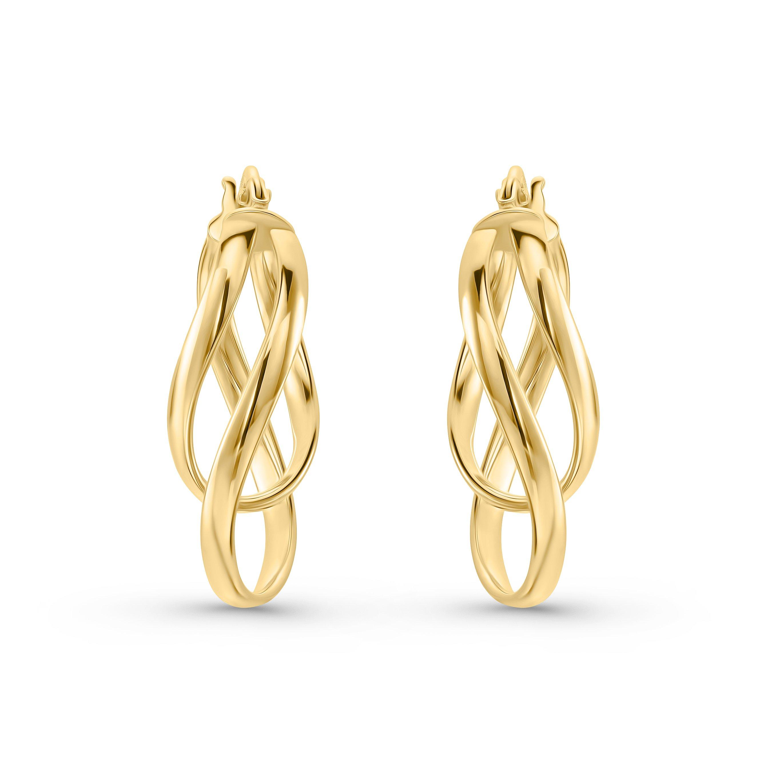 9ct Yellow Gold Double Loop Earrings main image 1