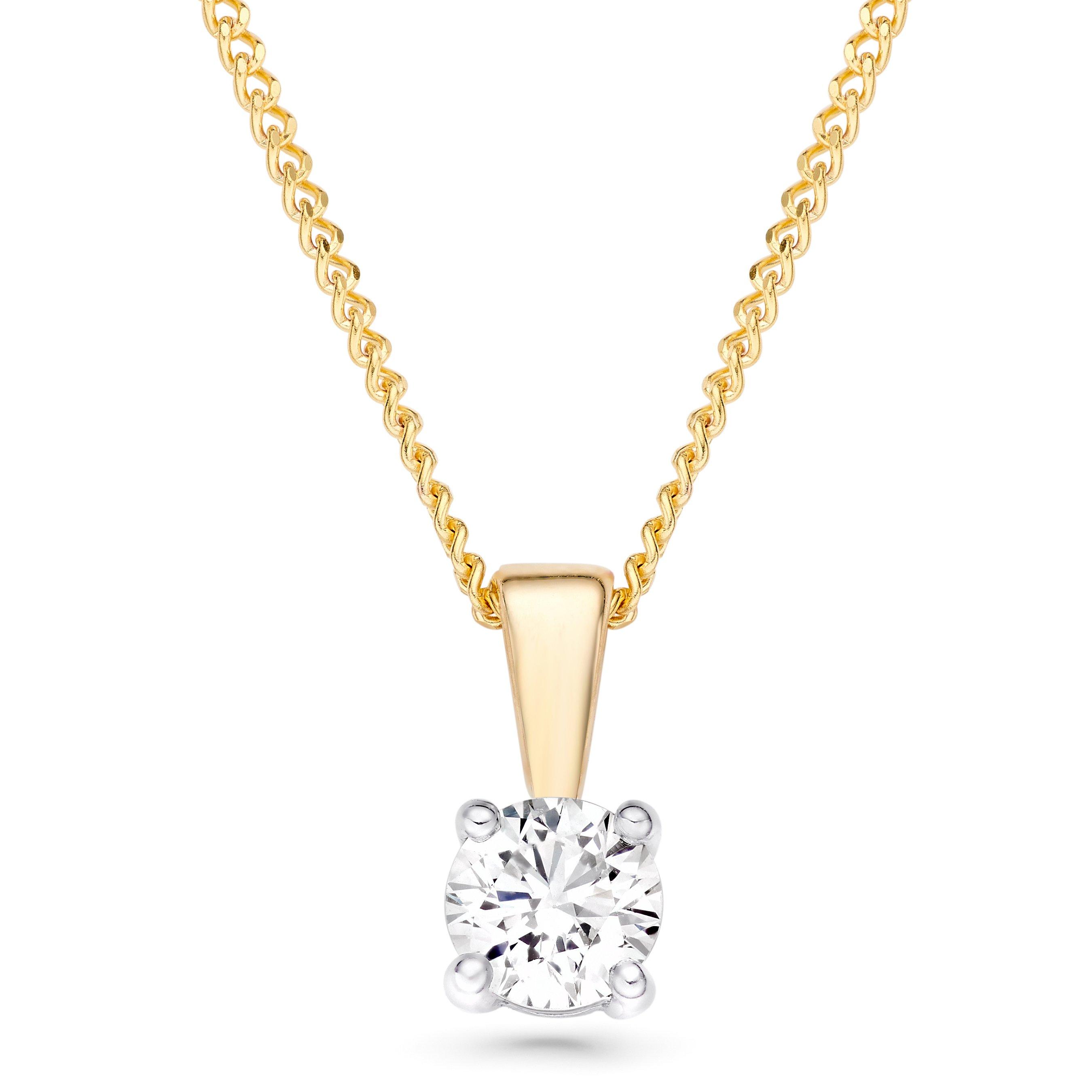 Beaverbrooks 9ct Yellow Gold Diamond Solitaire Pendant